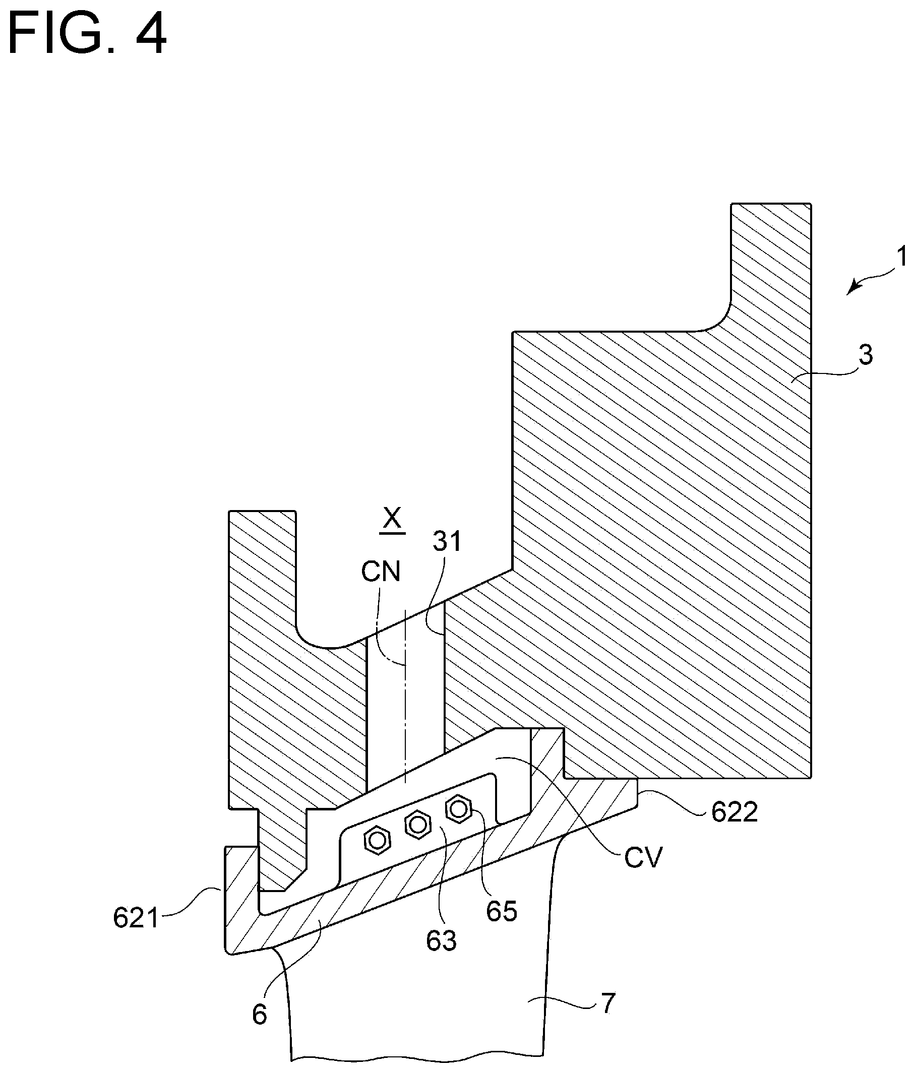 Patent US12098656 Figure 4 – Stator vane assembly of gas turbine, stationary member segment, and method of producing stator vane assembly of gas turbine