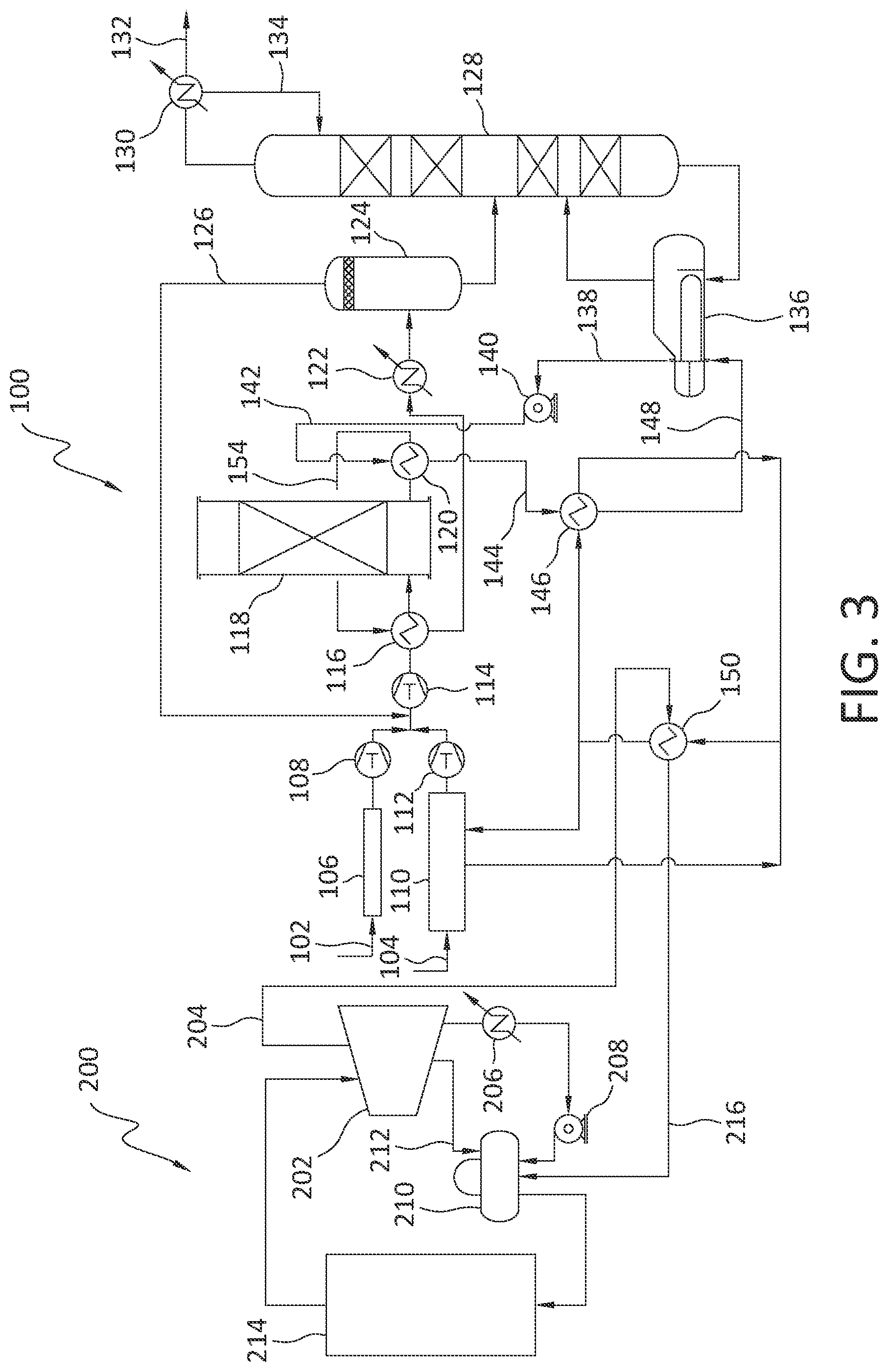 Patent US12098657 Figure 4 – Heat integration