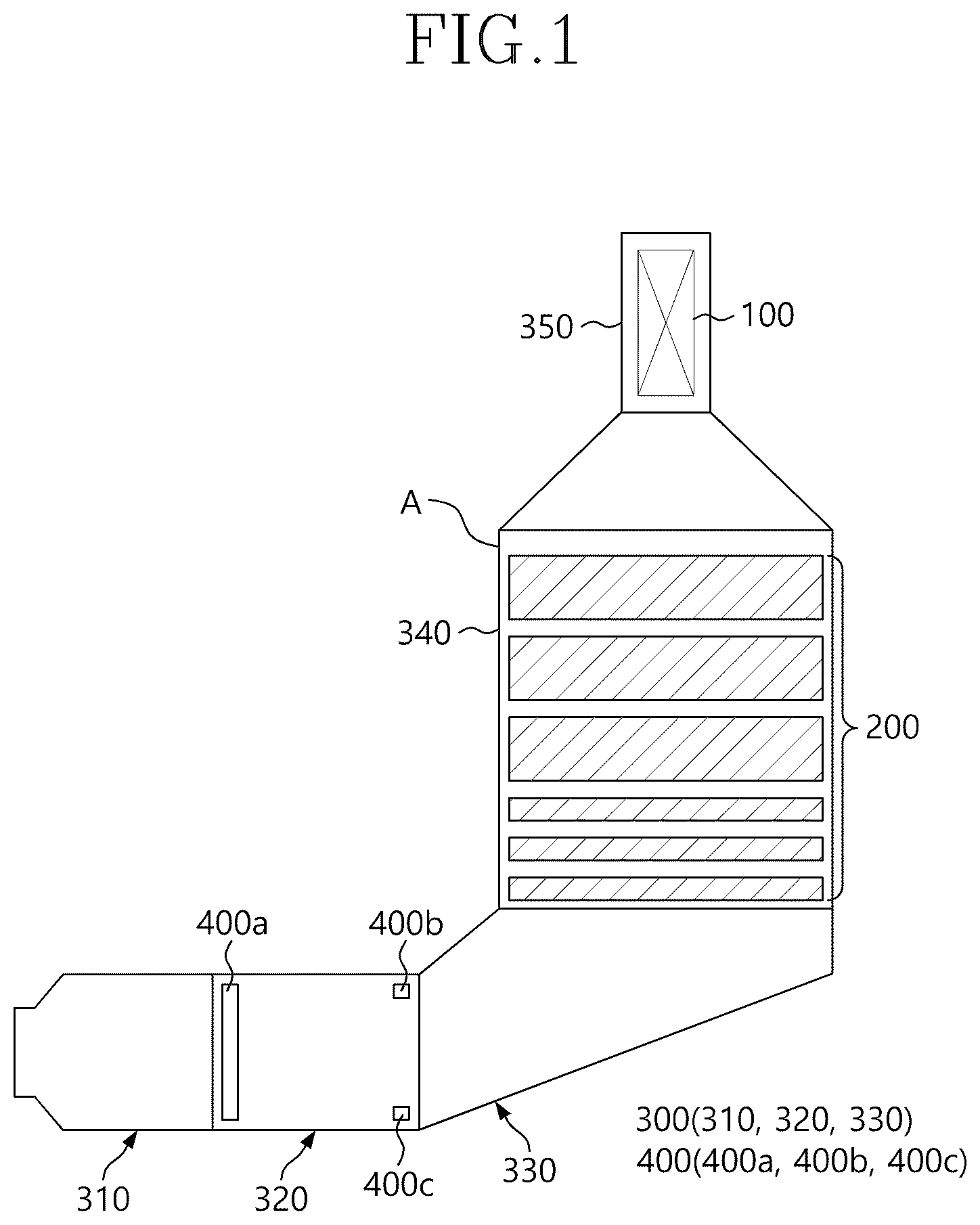 Patent US12098659 Figure 1 – Exhaust gas flow regulator and heat recovery steam generator having same