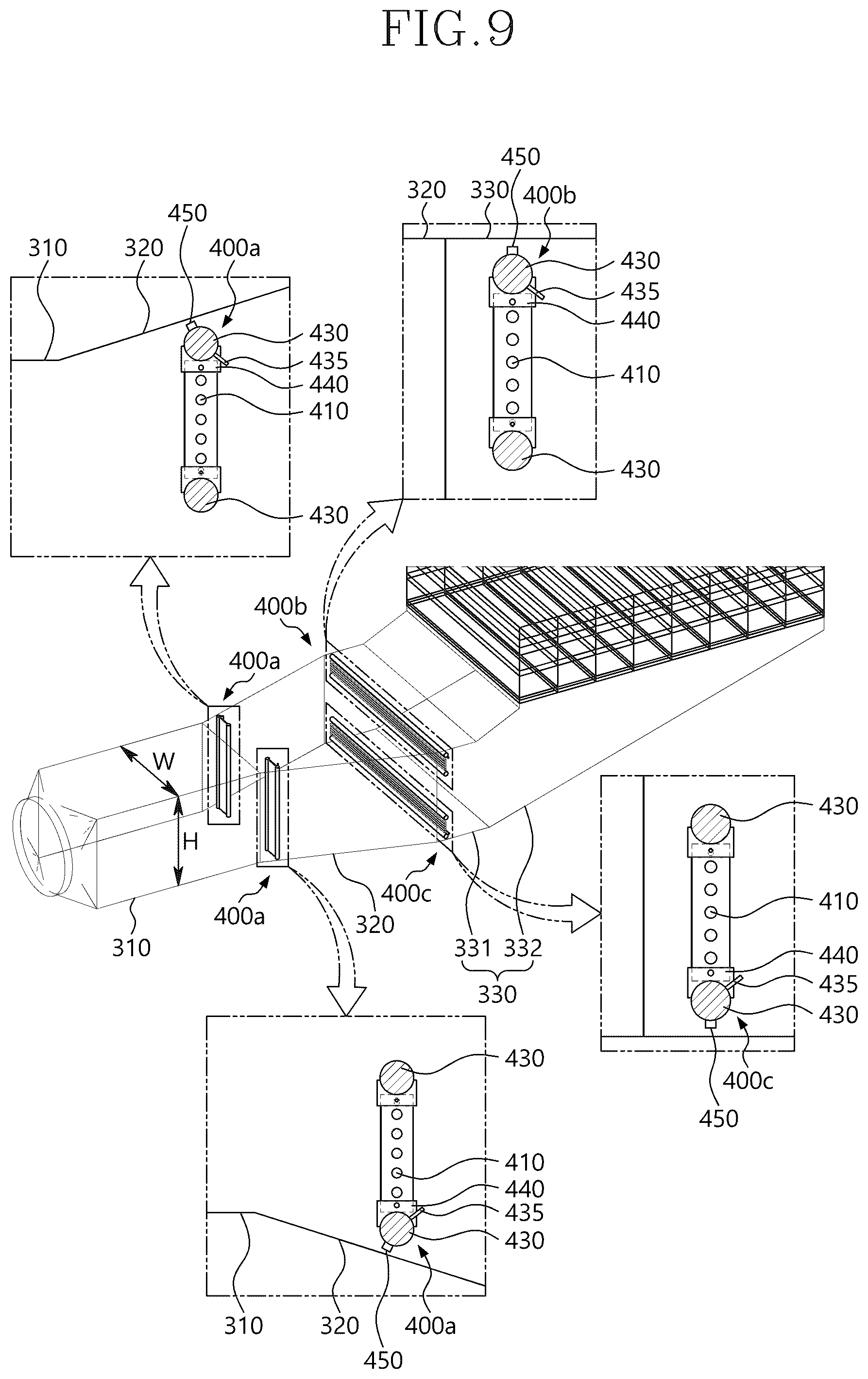 Patent US12098659 Figure 11 – Exhaust gas flow regulator and heat recovery steam generator having same