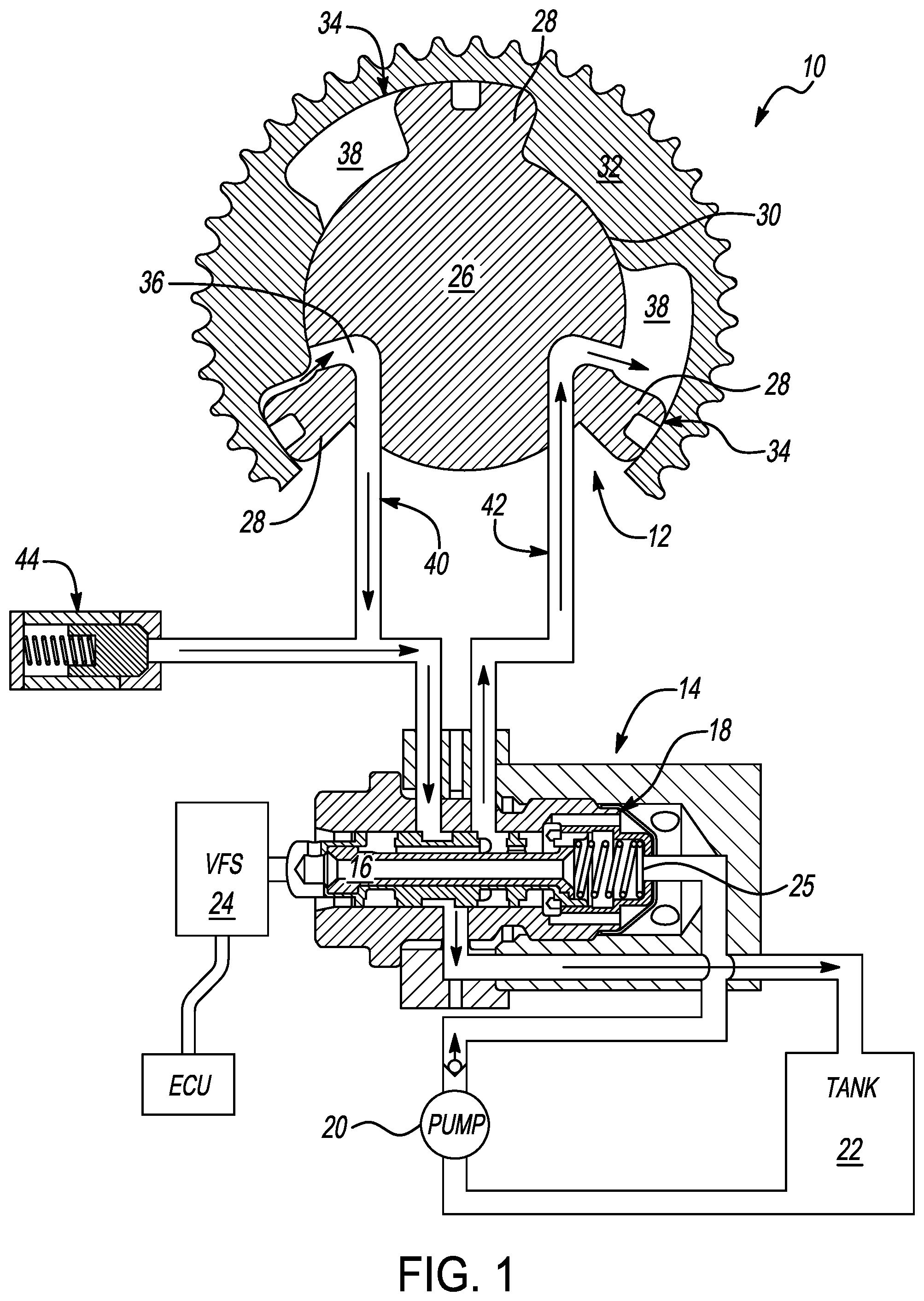 Patent US12098663 — Hydraulic VCT end plate seal — Figure 1