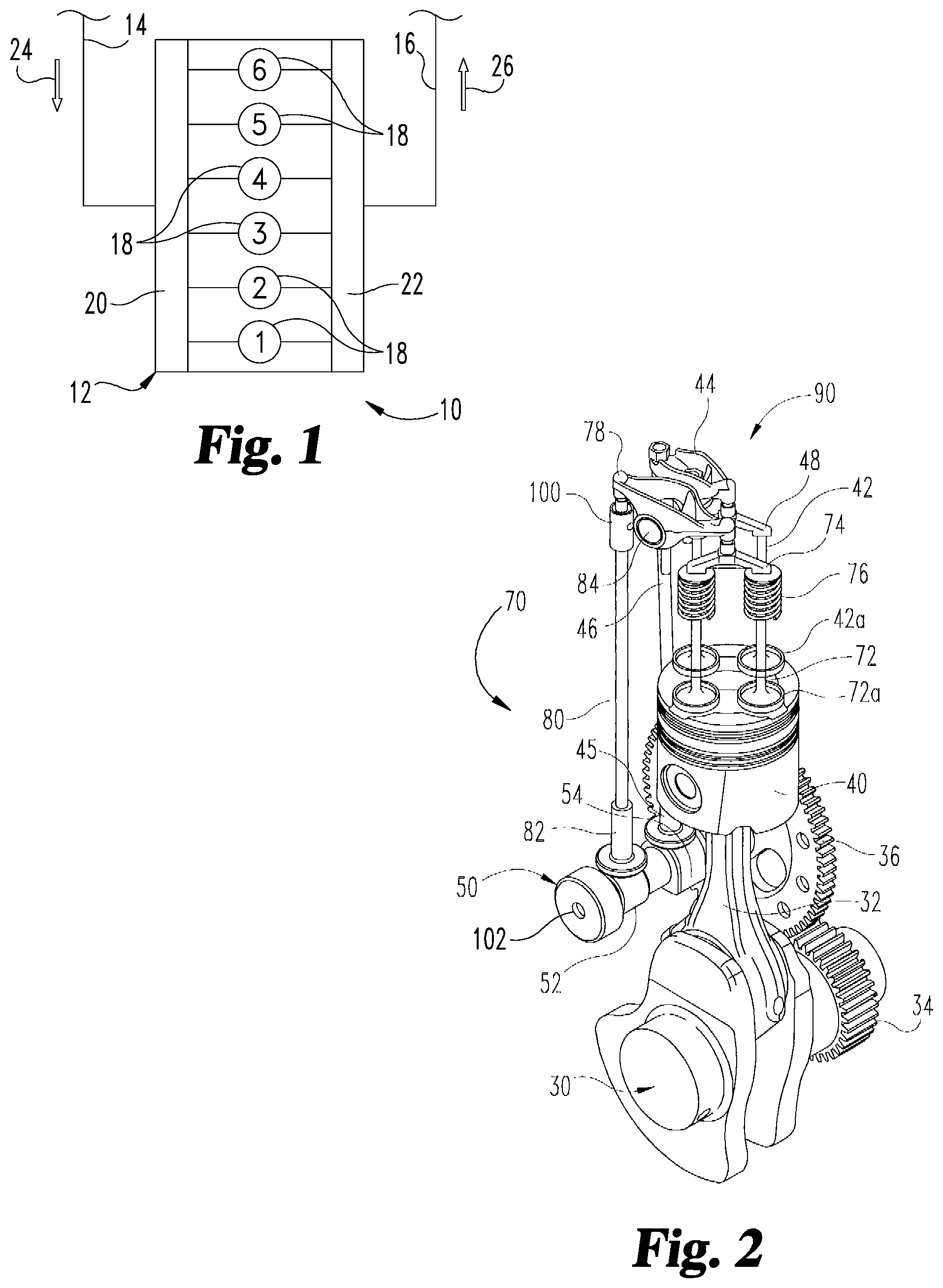Patent US12098664 Figure 1 – Mechanically timed cylinder deactivation system