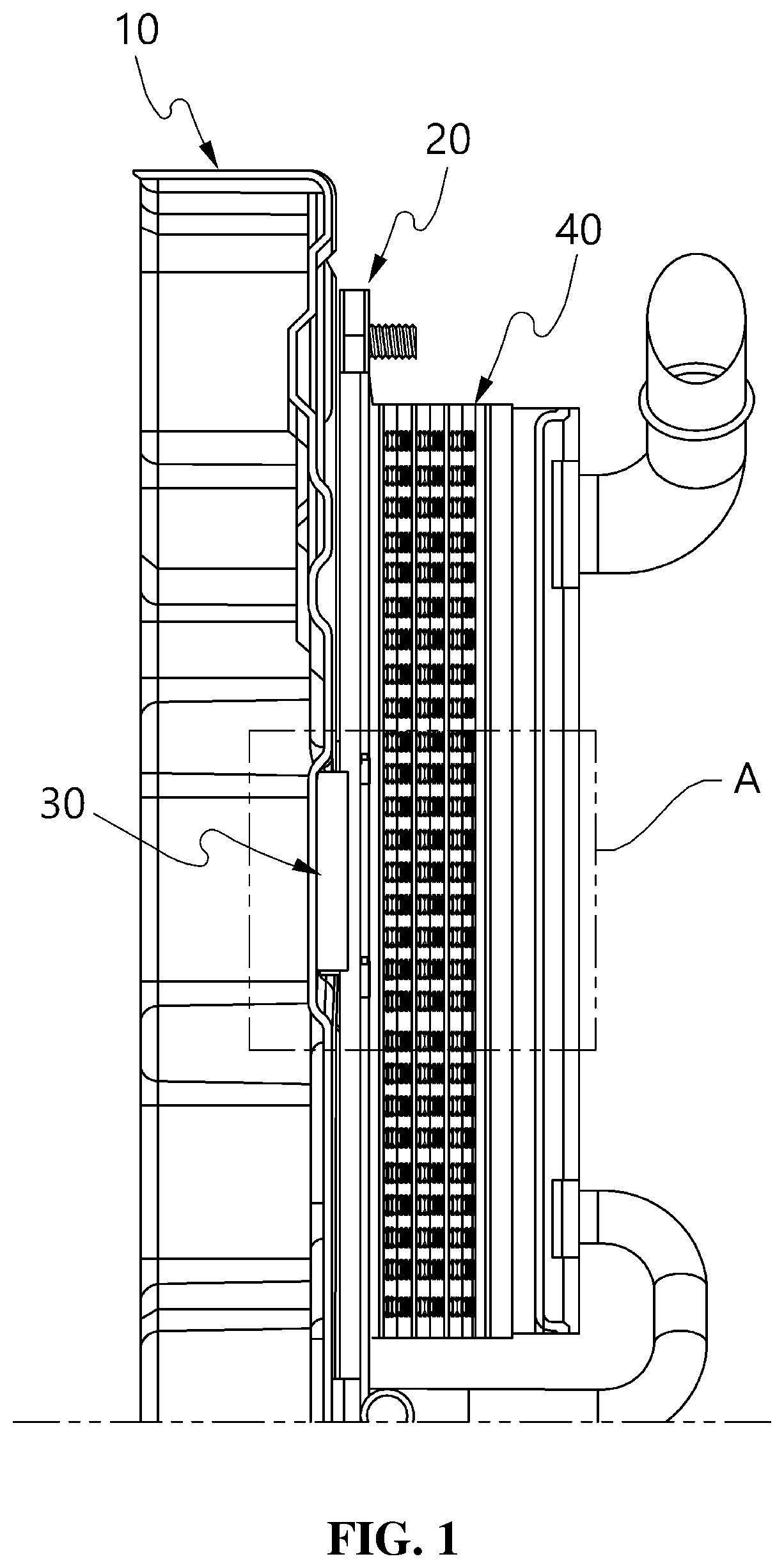 Patent US12098665 Figure 1 – Oil pan noise reduction device