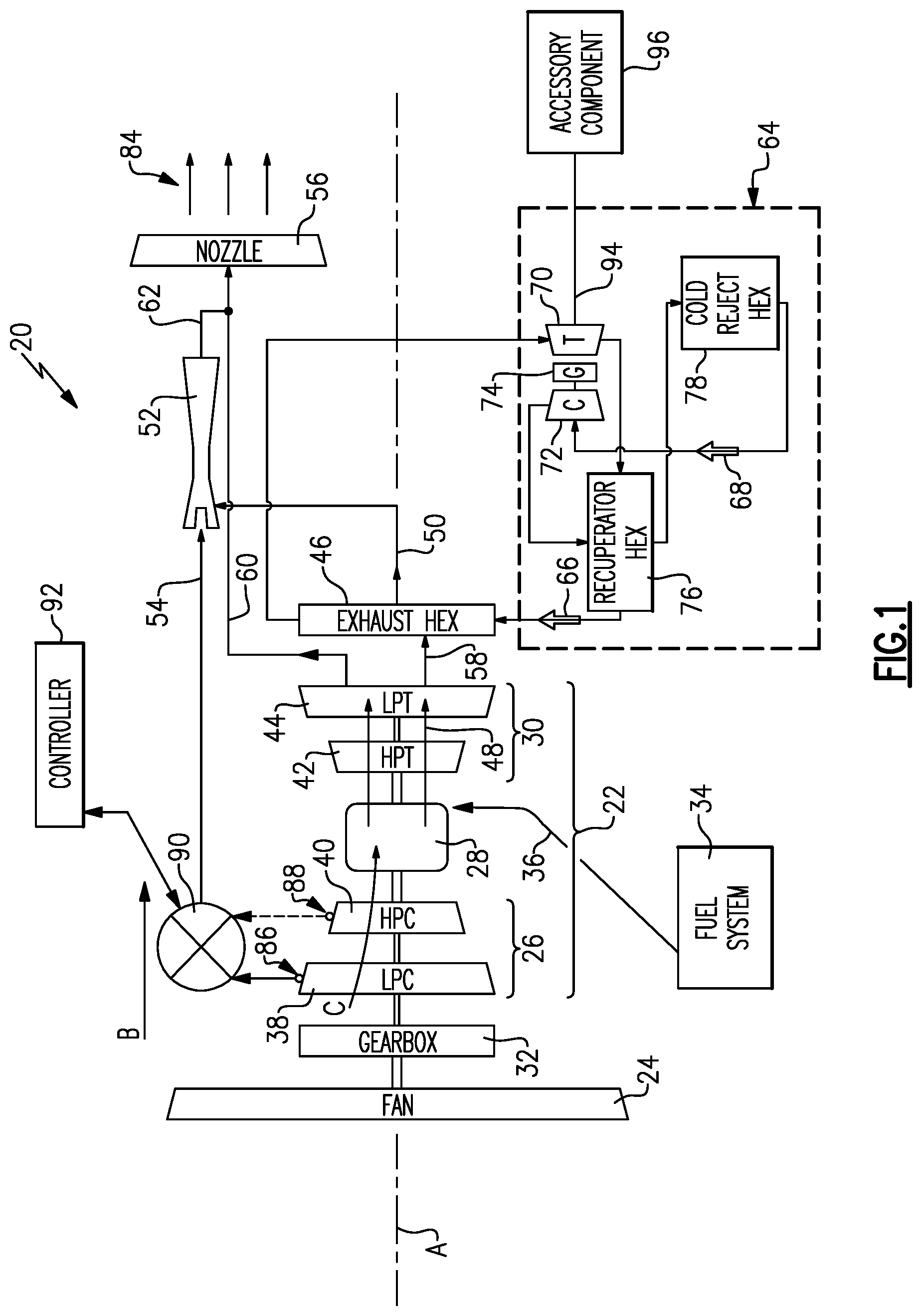 Patent US12098676 Figure 1 – Heat exchanger bypass ejector