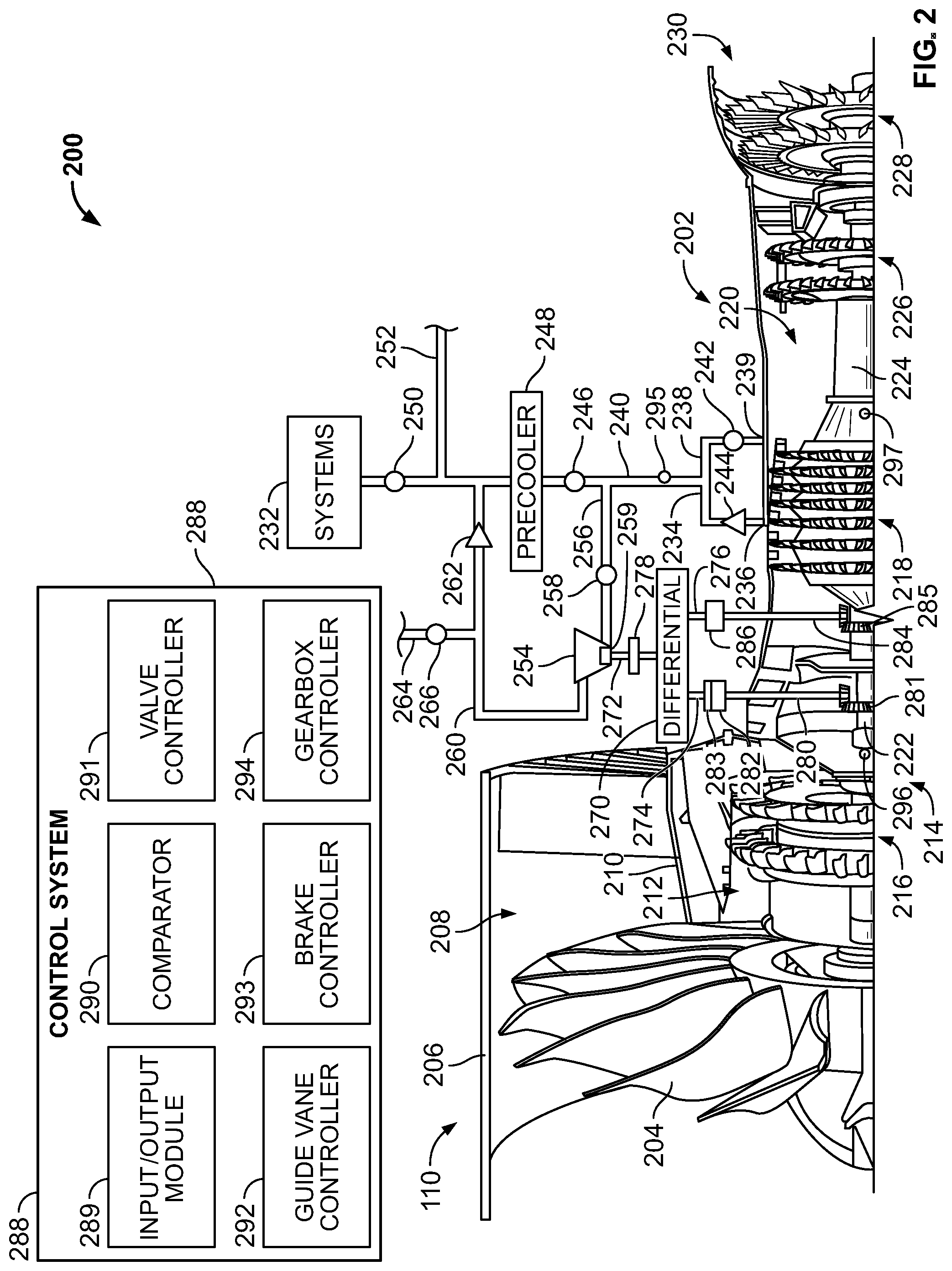 Patent US12098682 Figure 2 – Power transfer systems and methods for aircraft engines