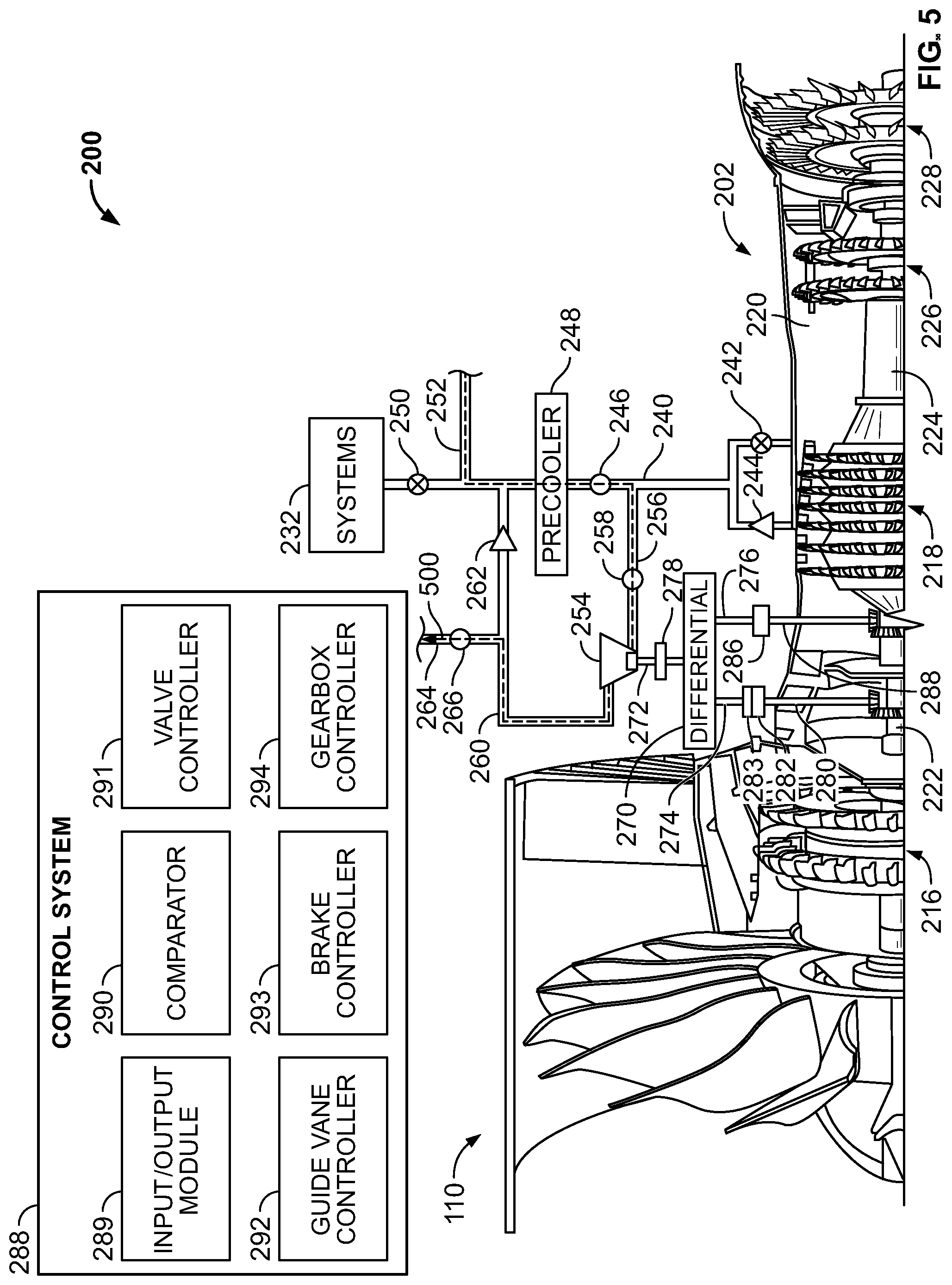 Patent US12098682 Figure 5 – Power transfer systems and methods for aircraft engines