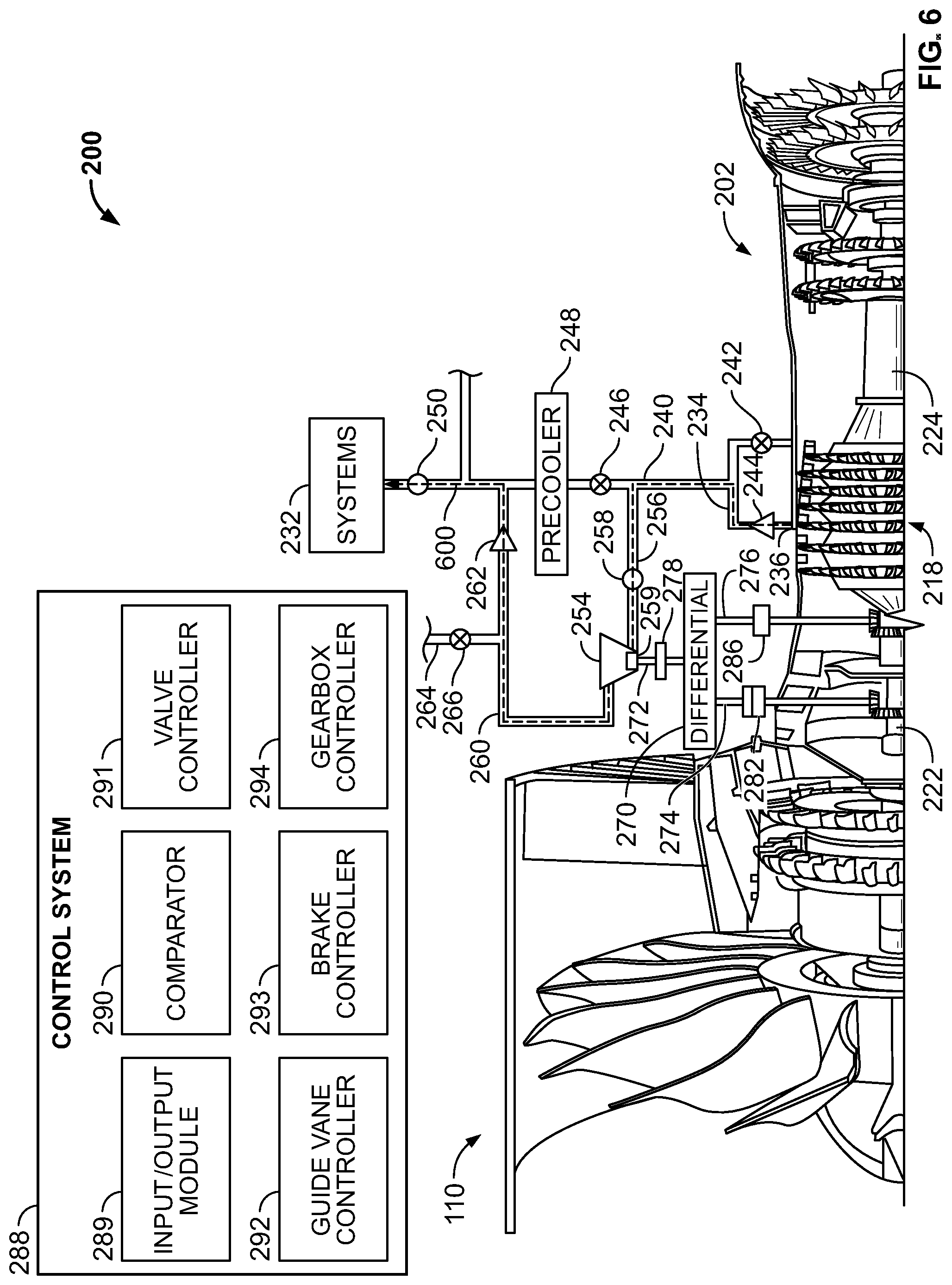 Patent US12098682 Figure 6 – Power transfer systems and methods for aircraft engines