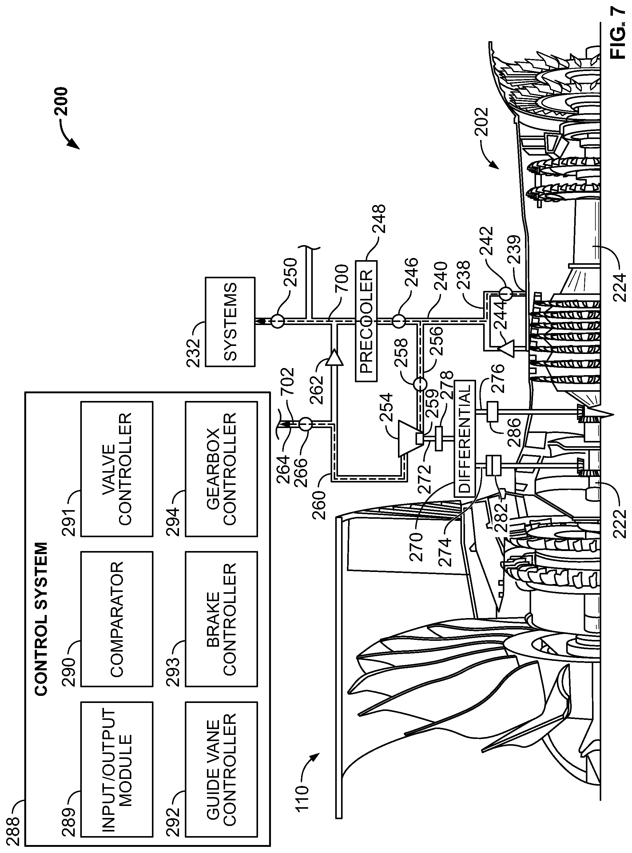 Patent US12098682 Figure 7 – Power transfer systems and methods for aircraft engines