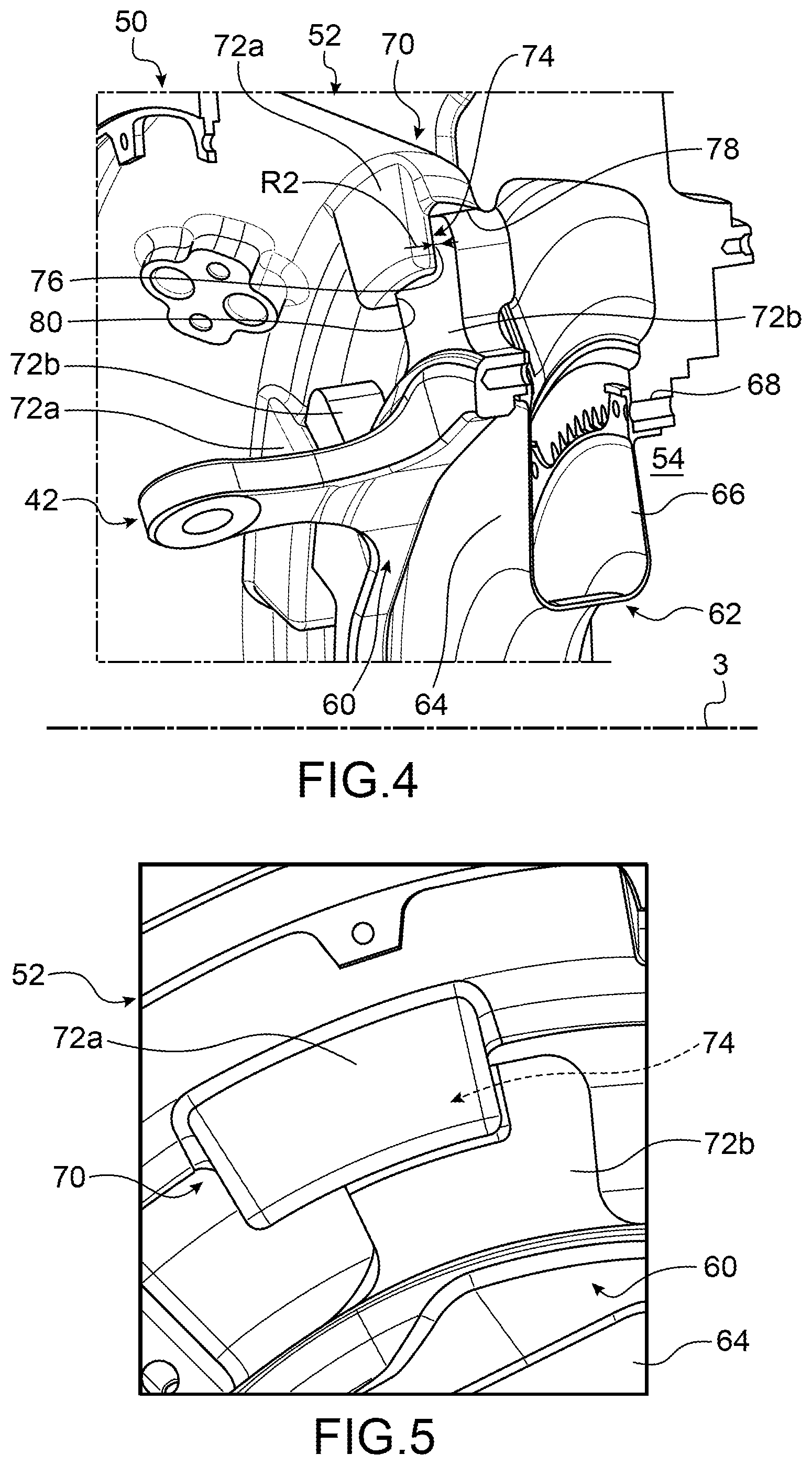 Patent US12098690 Figure 3 – Assembly for an aircraft turbine engine, comprising means for the axial and radial retention of a fan