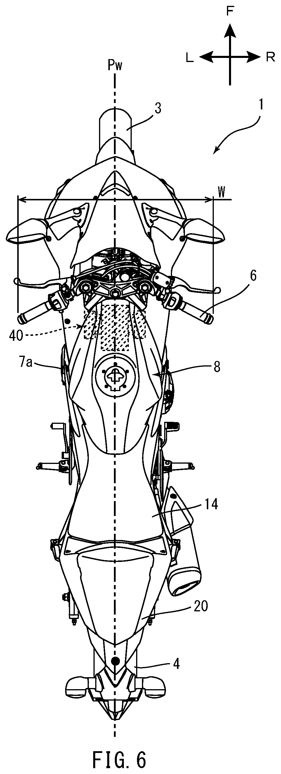 Patent US12098692 Figure 6 – Straddled vehicle