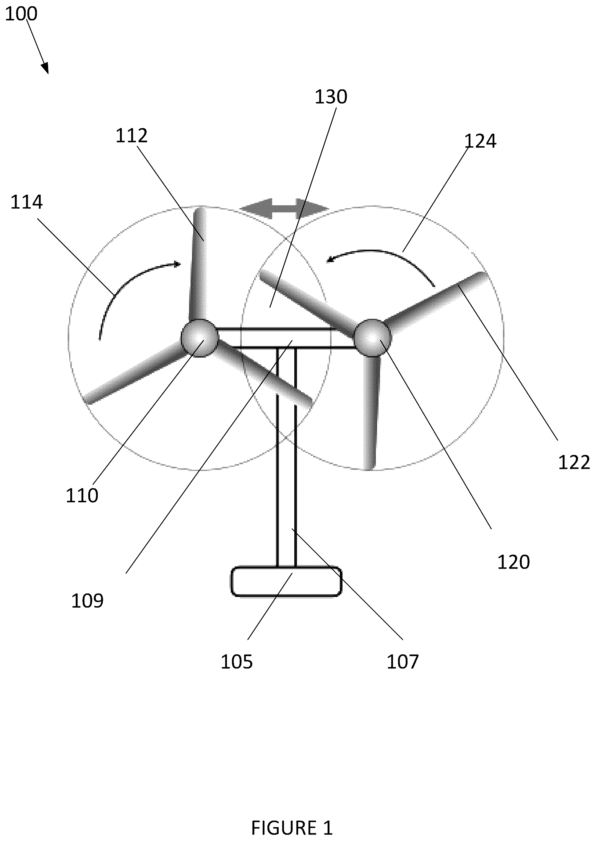 Patent US12098696 Figure 1 – Systems and methods for interleaved synchronous propeller system