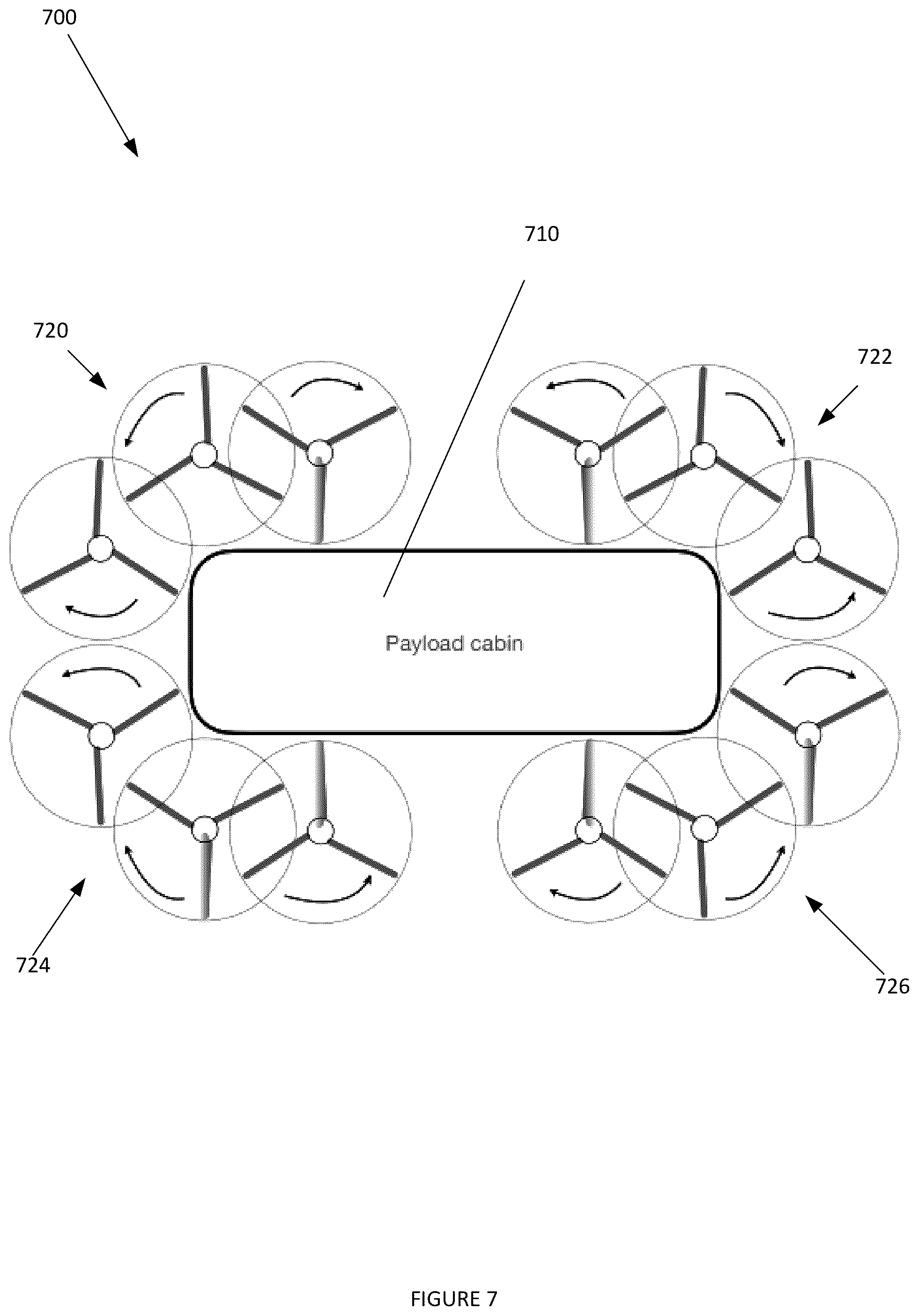 Patent US12098696 Figure 7 – Systems and methods for interleaved synchronous propeller system