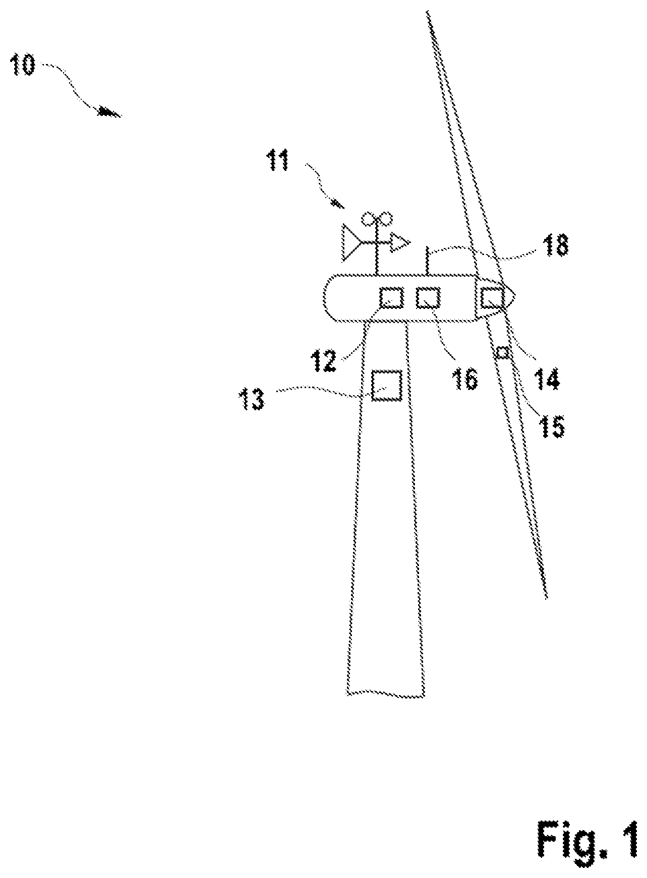 Patent US12098700 Figure 1 – Method for monitoring the state of the powertrain or tower of a wind turbine, and wind turbine