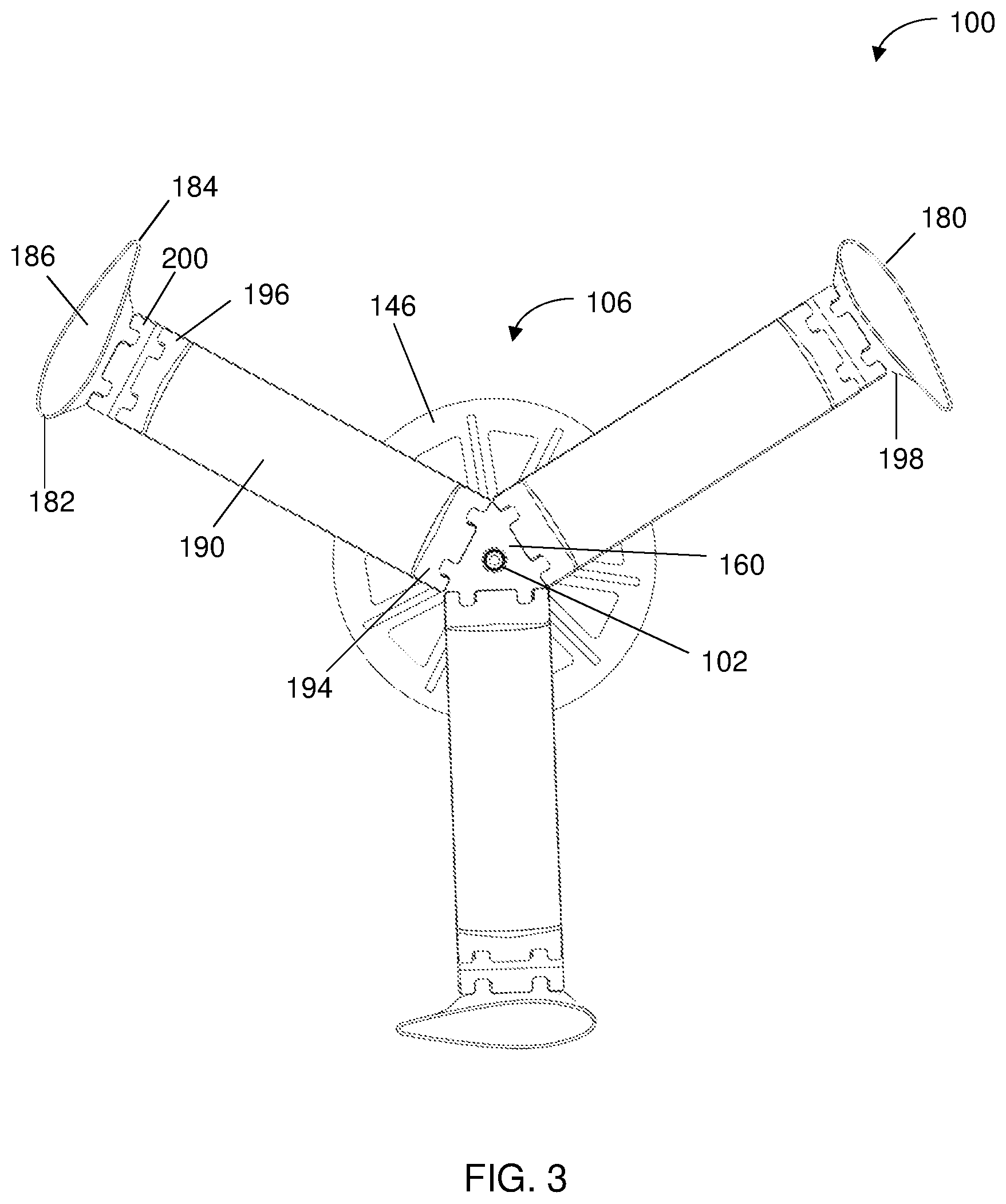 Patent US12098701 Figure 3 – Wind turbine with extendable and retractable airfoils