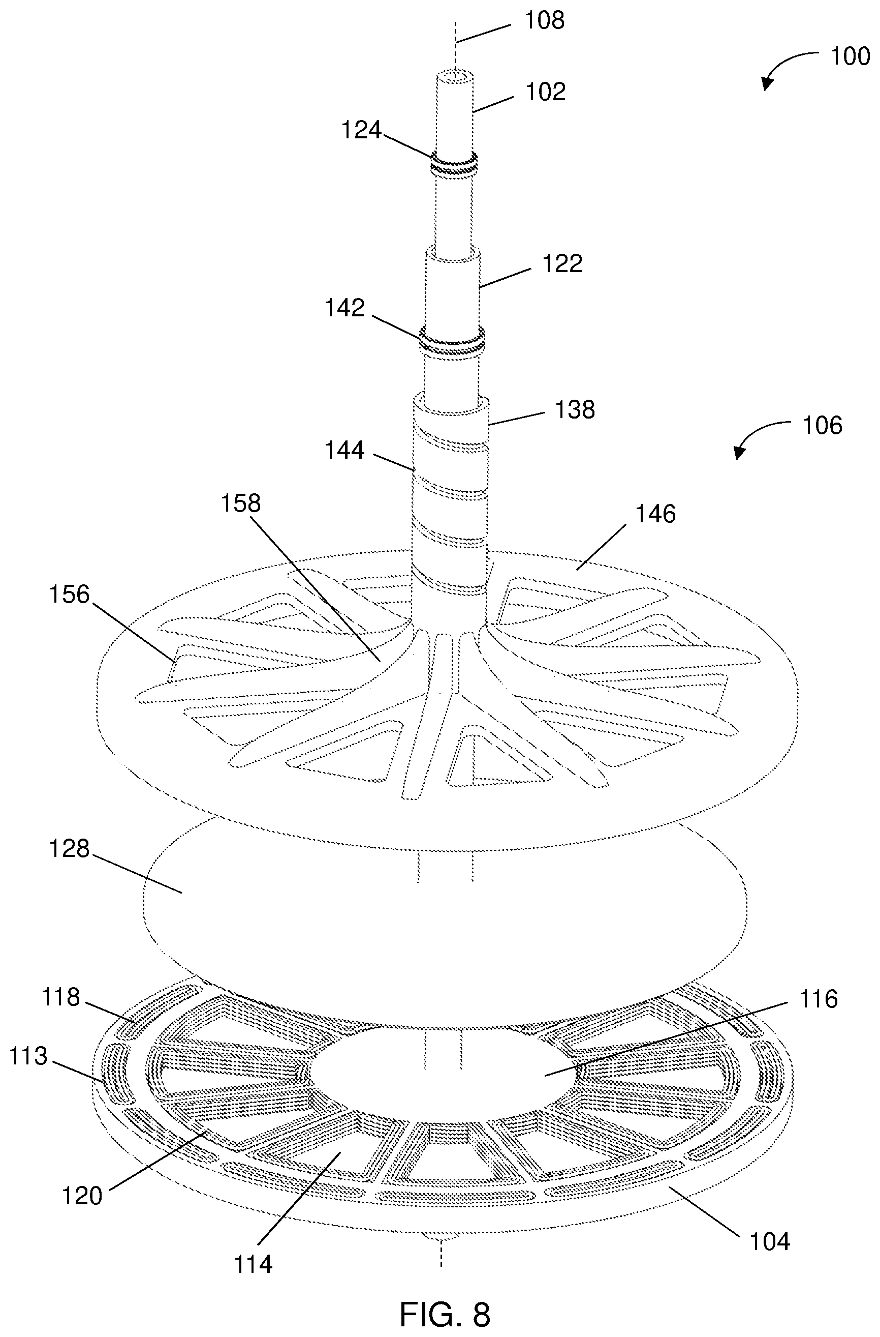 Patent US12098701 Figure 8 – Wind turbine with extendable and retractable airfoils