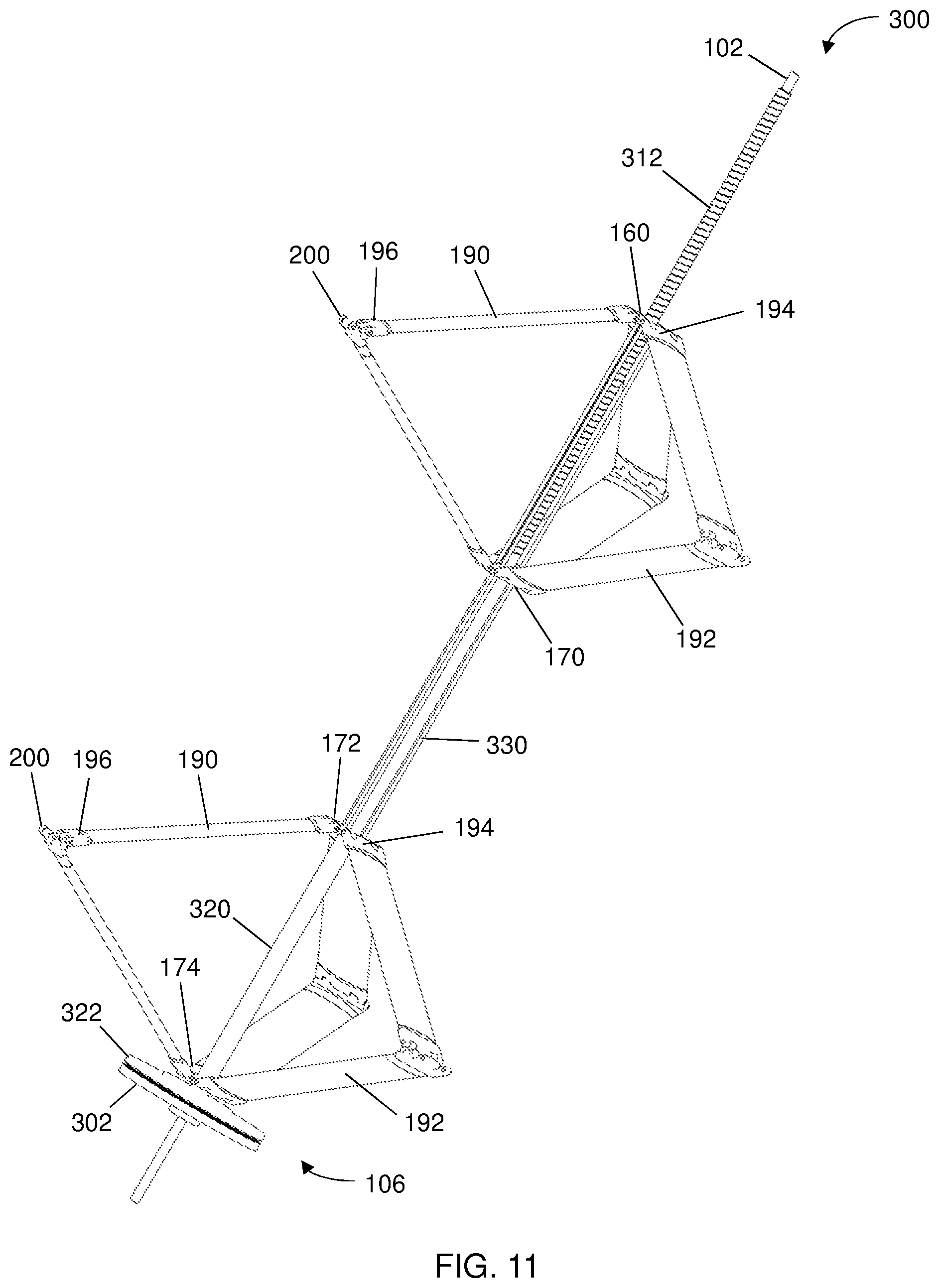 Patent US12098701 Figure 11 – Wind turbine with extendable and retractable airfoils