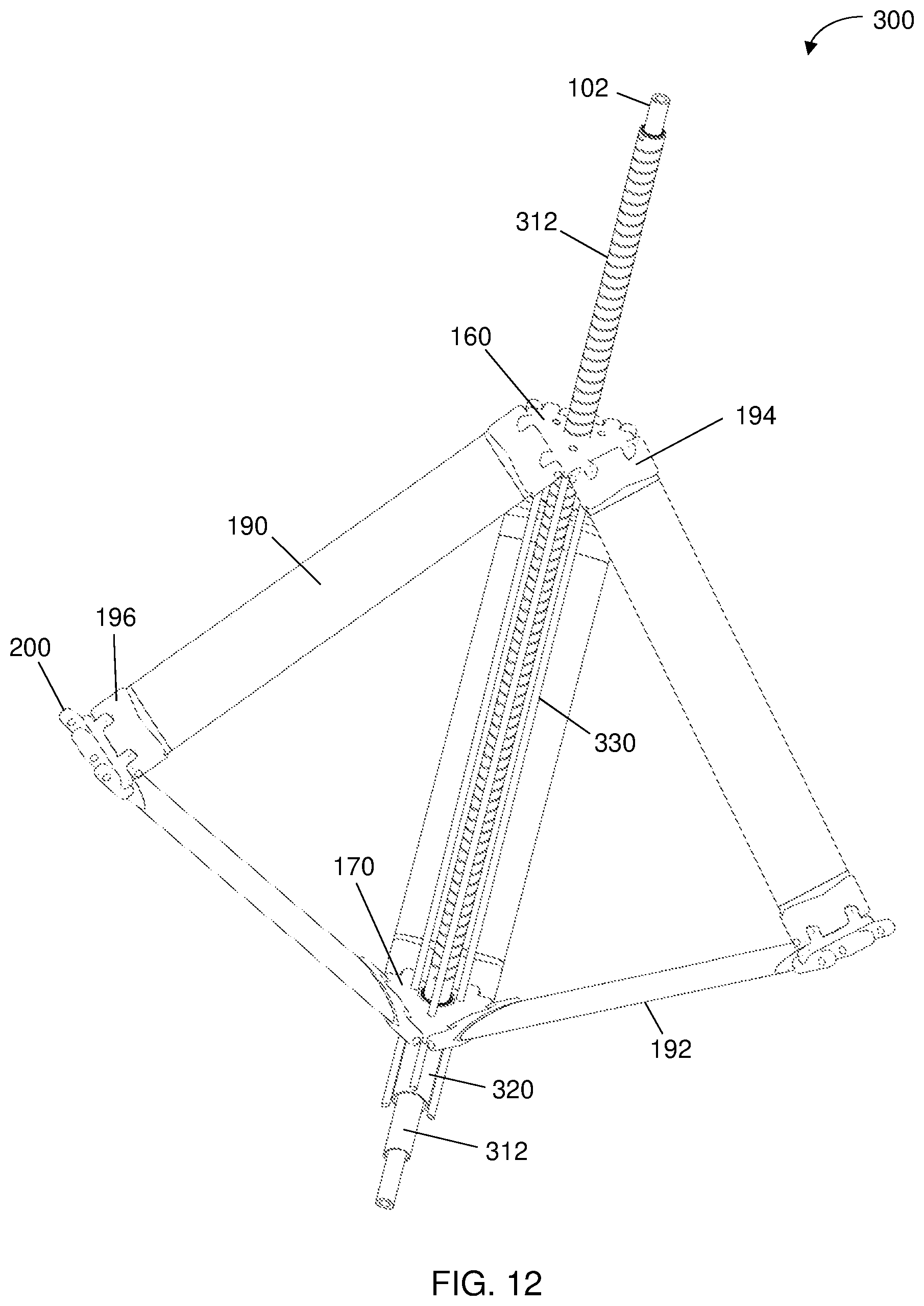 Patent US12098701 Figure 12 – Wind turbine with extendable and retractable airfoils