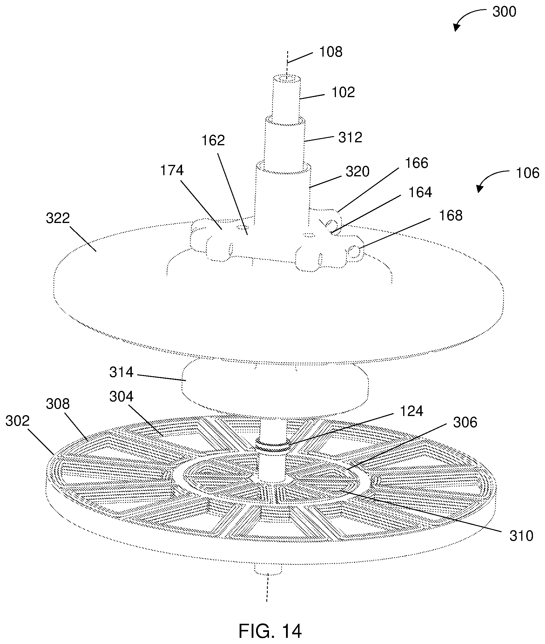 Patent US12098701 Figure 14 – Wind turbine with extendable and retractable airfoils