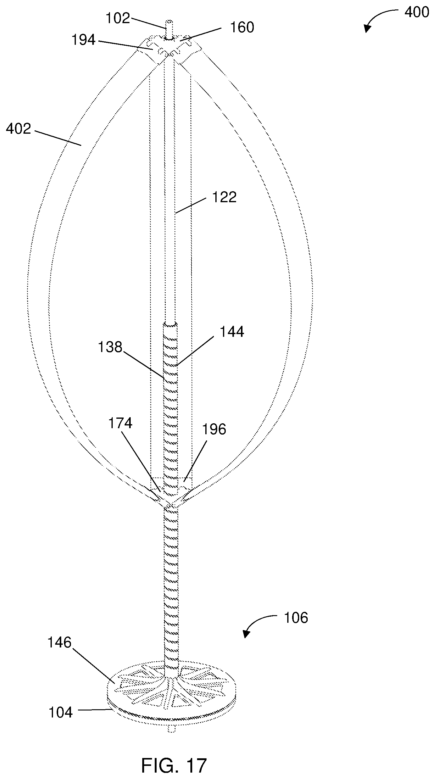 Patent US12098701 Figure 17 – Wind turbine with extendable and retractable airfoils