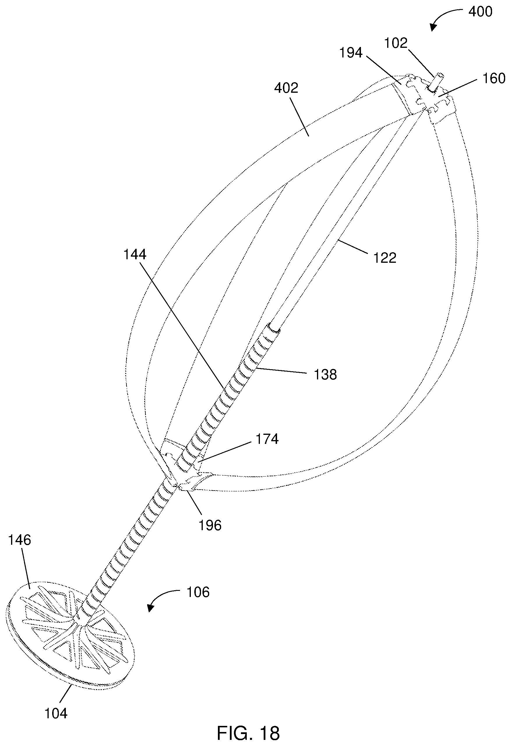 Patent US12098701 Figure 18 – Wind turbine with extendable and retractable airfoils