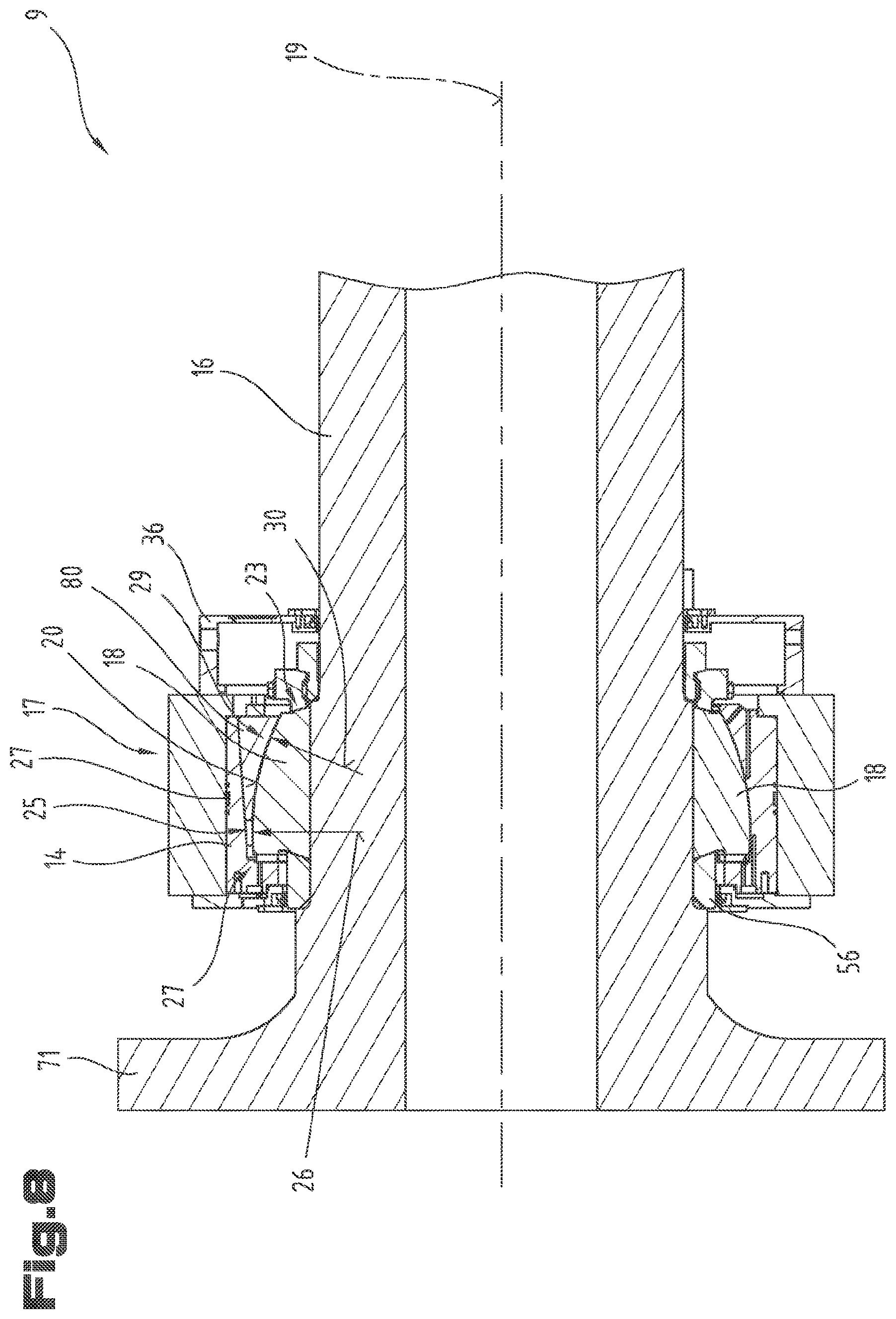 Patent US12098709 Figure 8 – Method for assembling a rotor bearing of a wind turbine