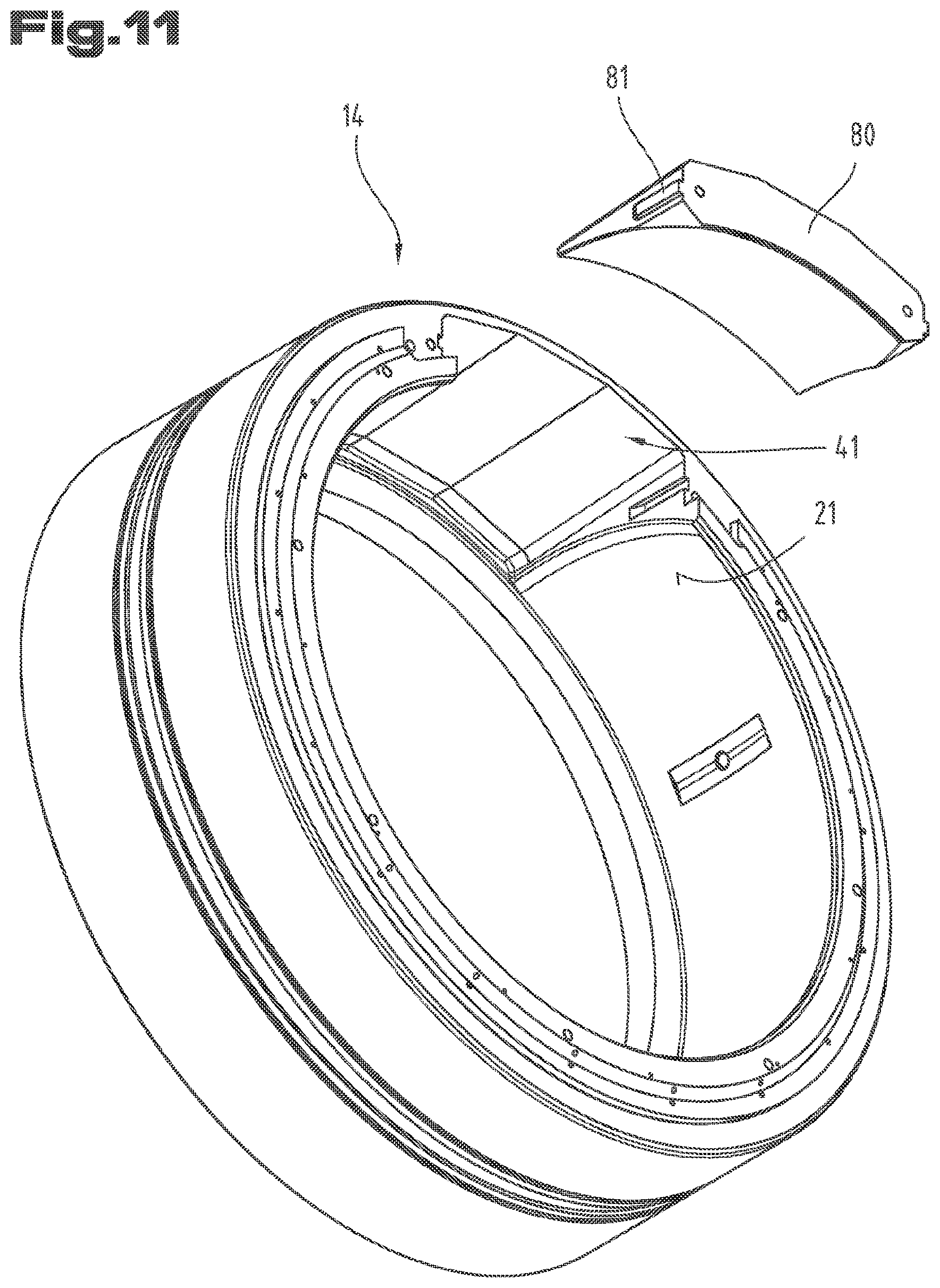Patent US12098709 Figure 11 – Method for assembling a rotor bearing of a wind turbine