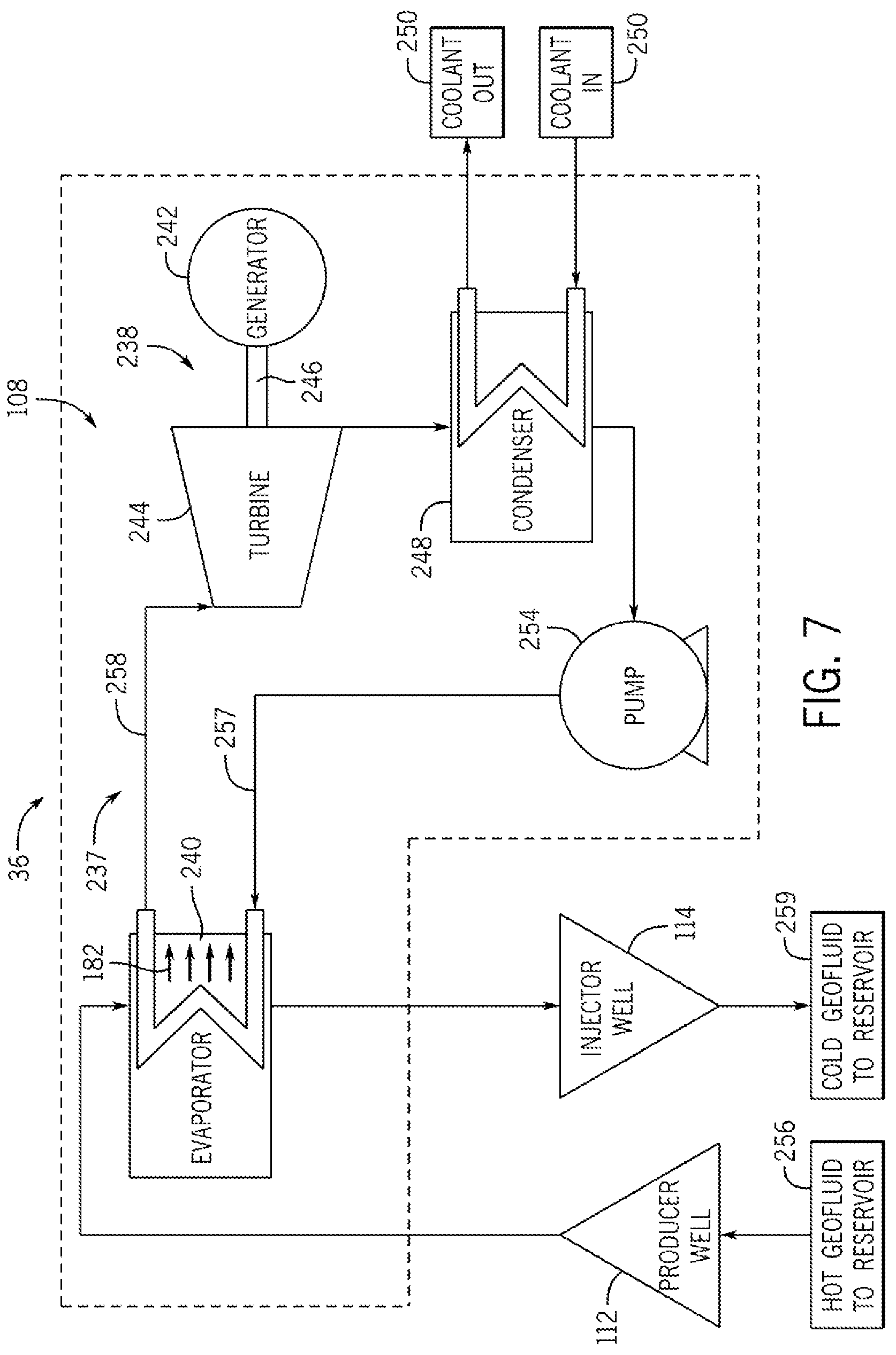 Patent US12098710 Figure 6 – Geothermal power systems and methods for subsea systems