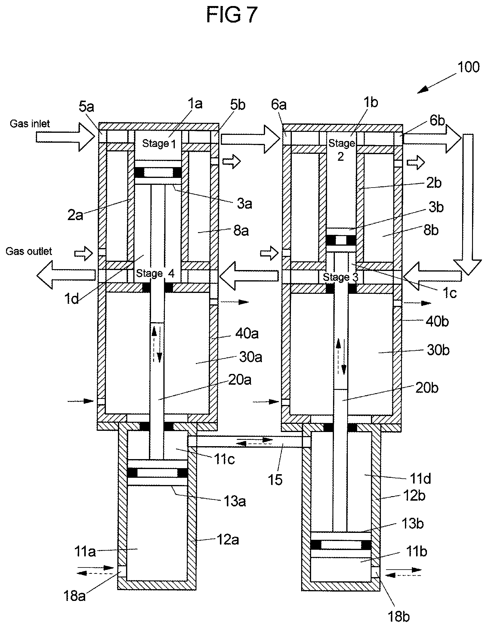 Patent US12098711 Figure 7 – Compressor device and compression method