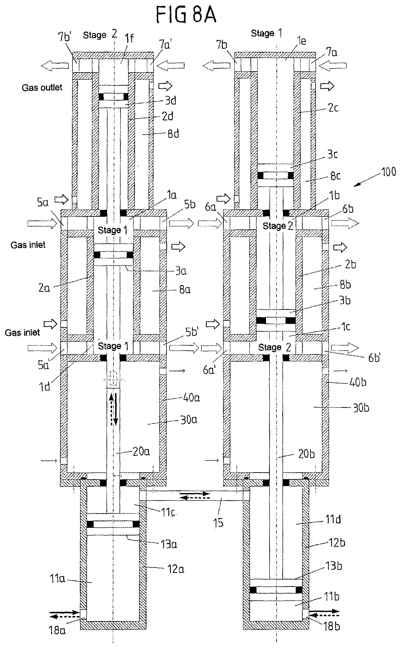 Patent US12098711 Figure 8 – Compressor device and compression method