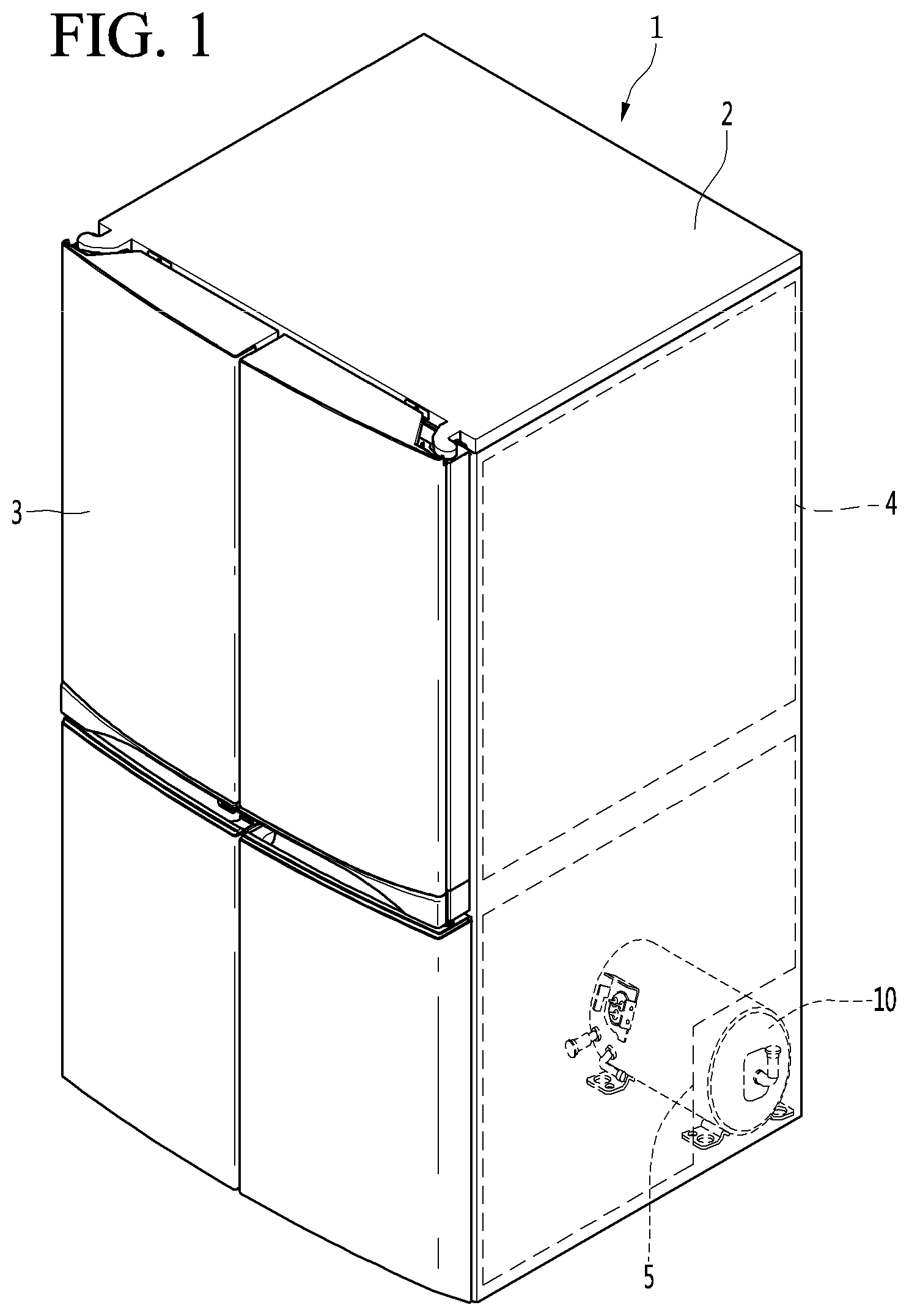 Patent US12098715 Figure 1 – Linear compressor and refrigerator including same