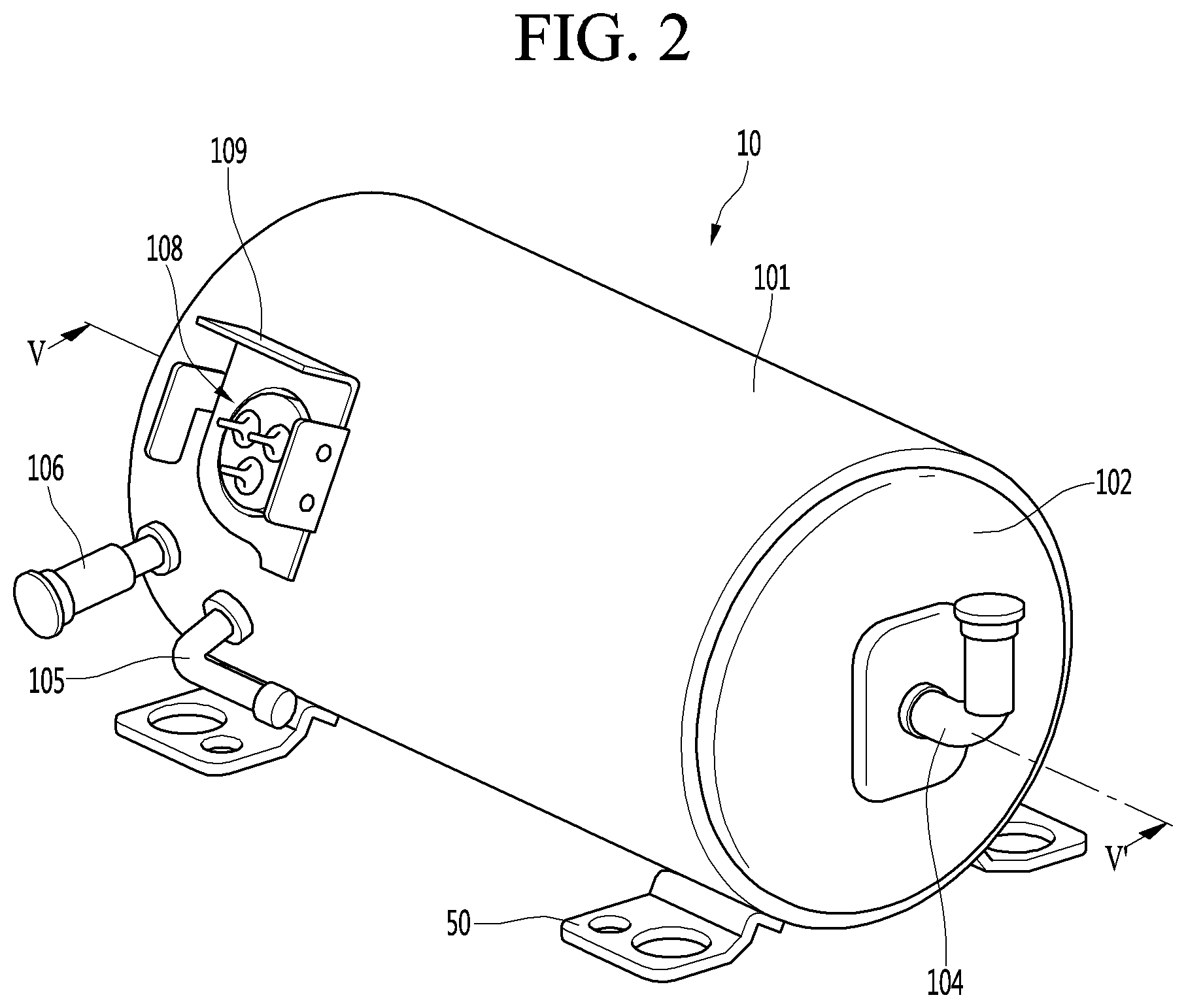 Patent US12098715 Figure 2 – Linear compressor and refrigerator including same