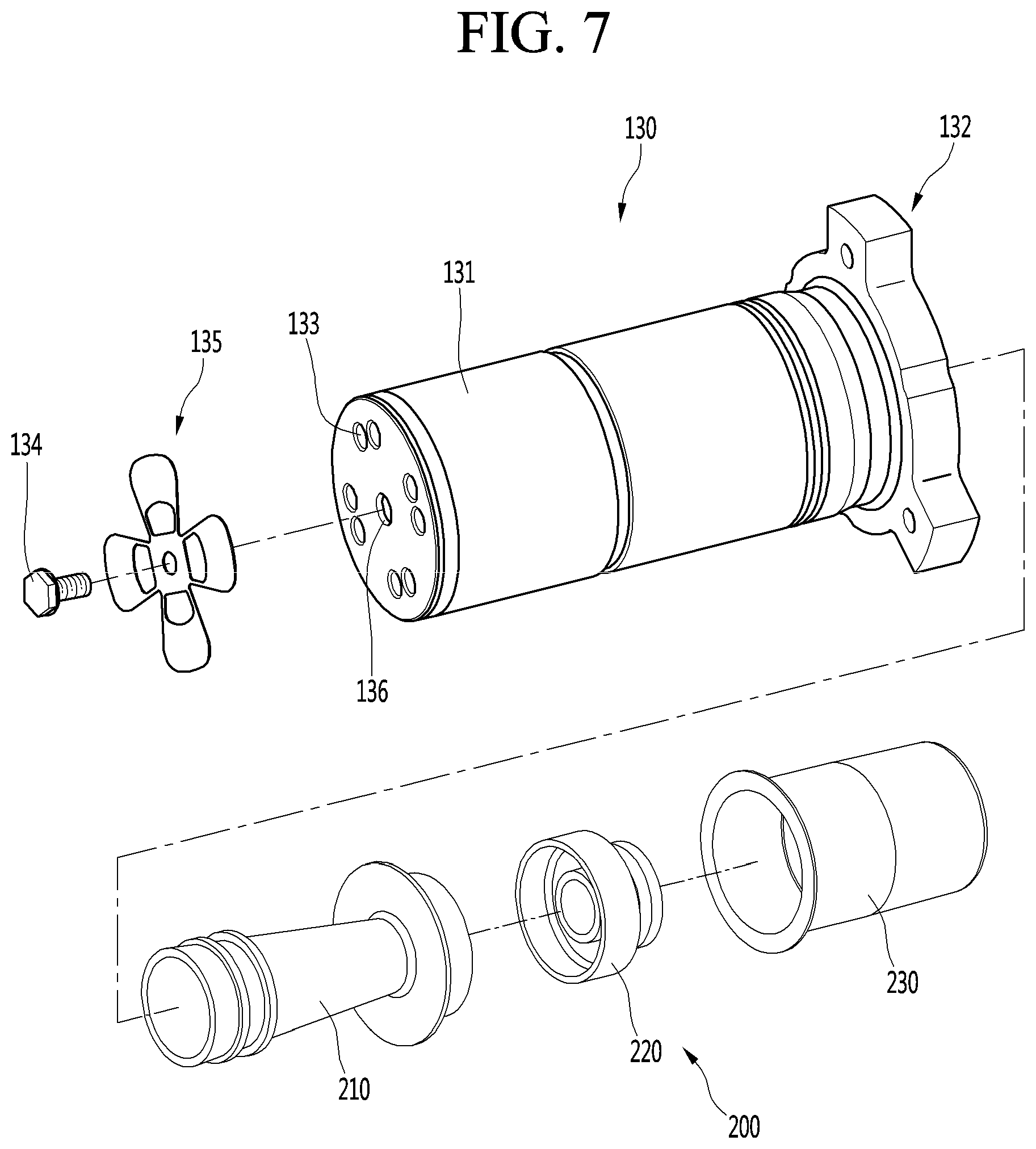 Patent US12098715 Figure 7 – Linear compressor and refrigerator including same