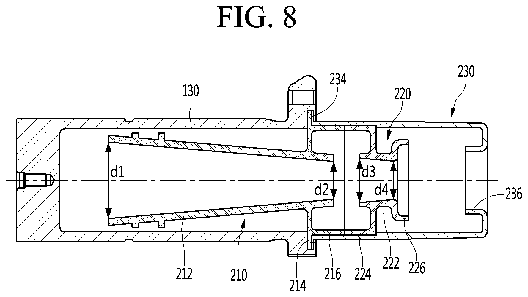 Patent US12098715 Figure 8 – Linear compressor and refrigerator including same