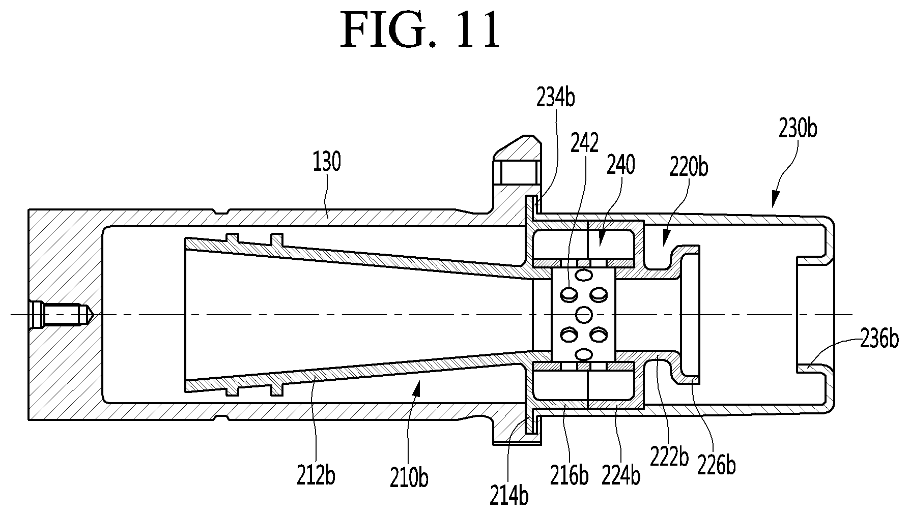 Patent US12098715 Figure 11 – Linear compressor and refrigerator including same