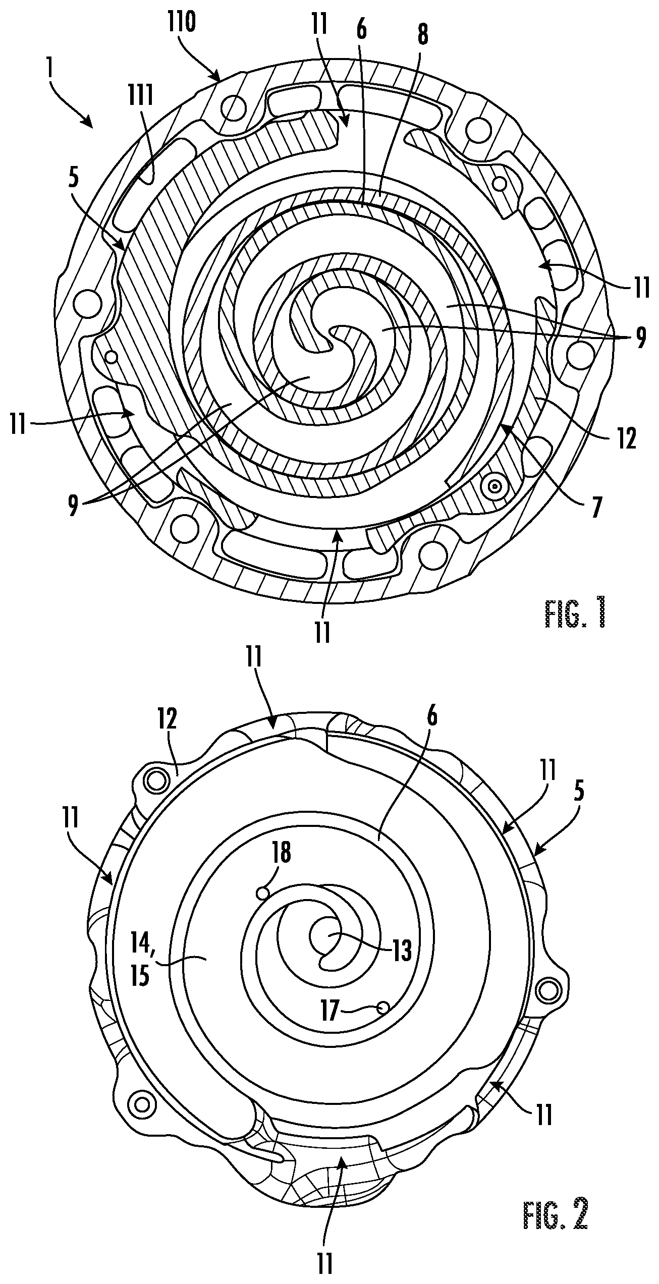 Patent US12098719 — Vapor injection structure for a compressor — Figure 1