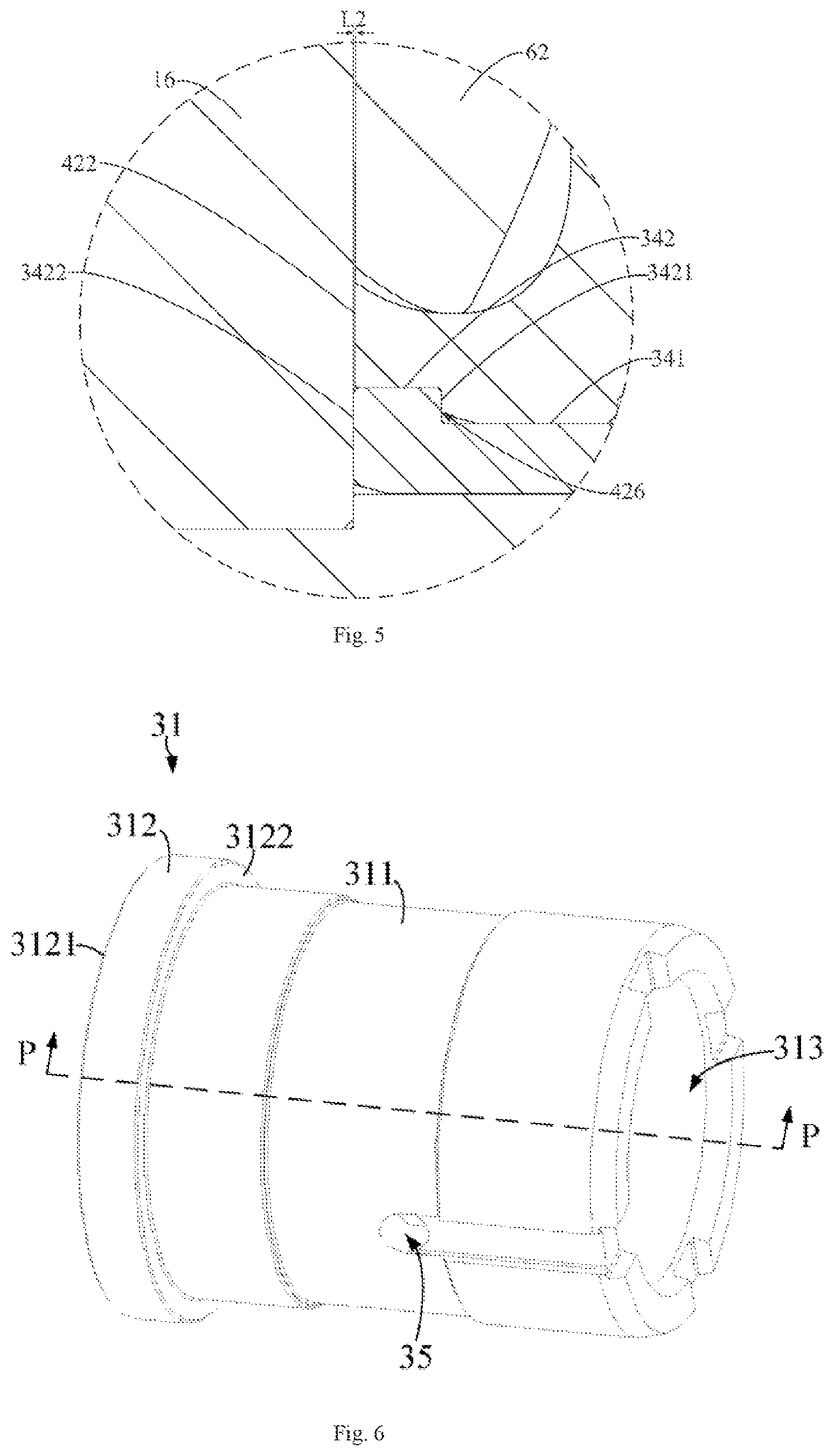 Patent US12098720 Figure 3 – Compressor with two rotors coaxially disposed on a connecting assembly sleeved on the shaft that limits relative movement between them