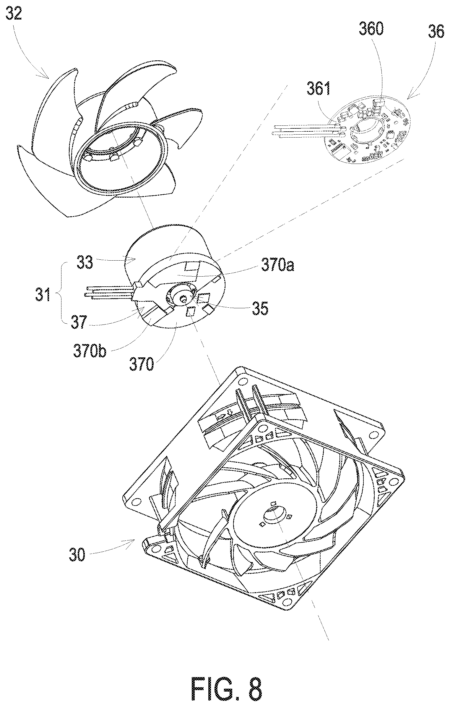 Patent US12098726 Figure 8 – Fan