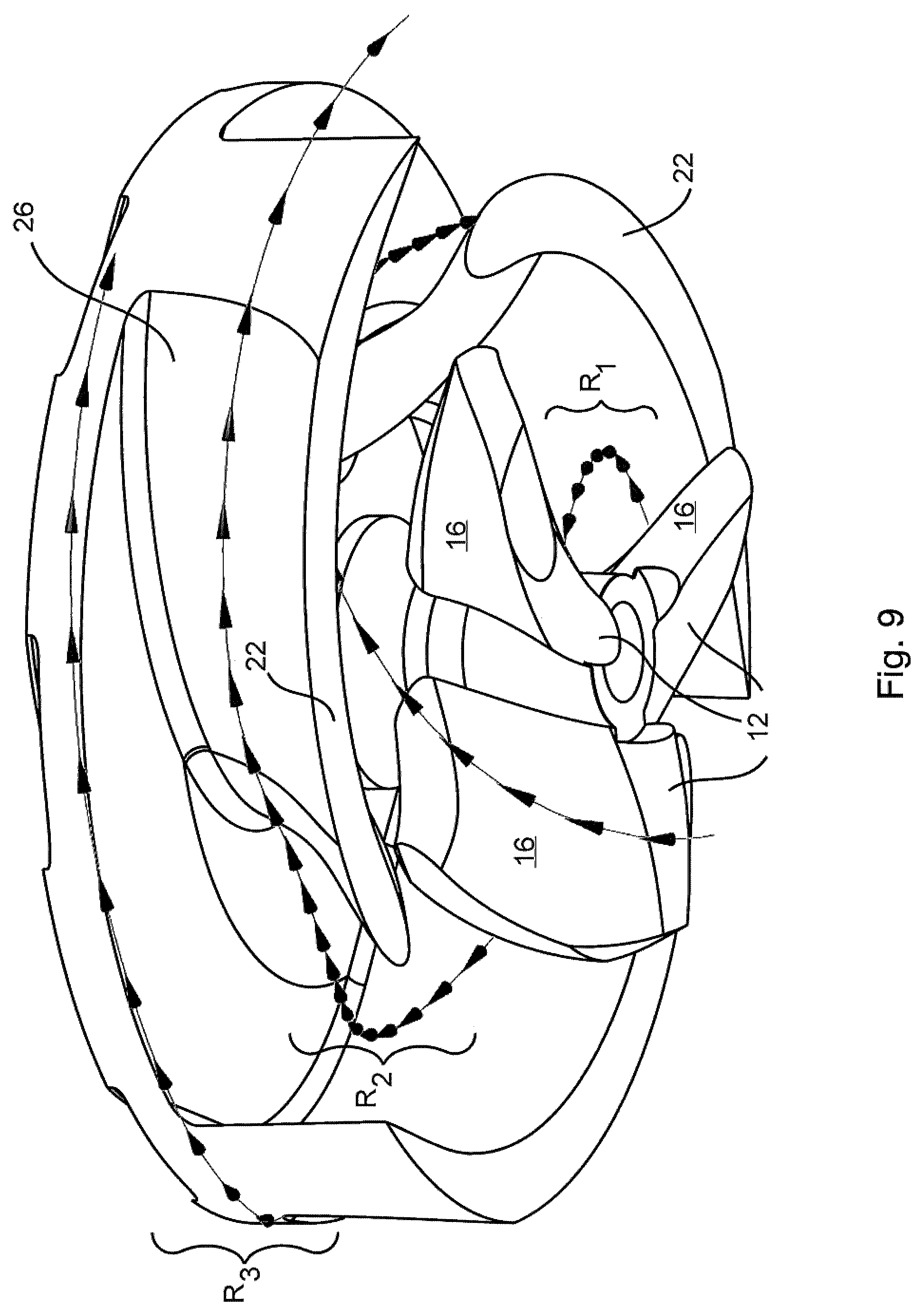 Patent US12098728 Figure 13 – Inducer for a submersible pump for pumping a slurry containing solids and viscous fluids and method of designing same