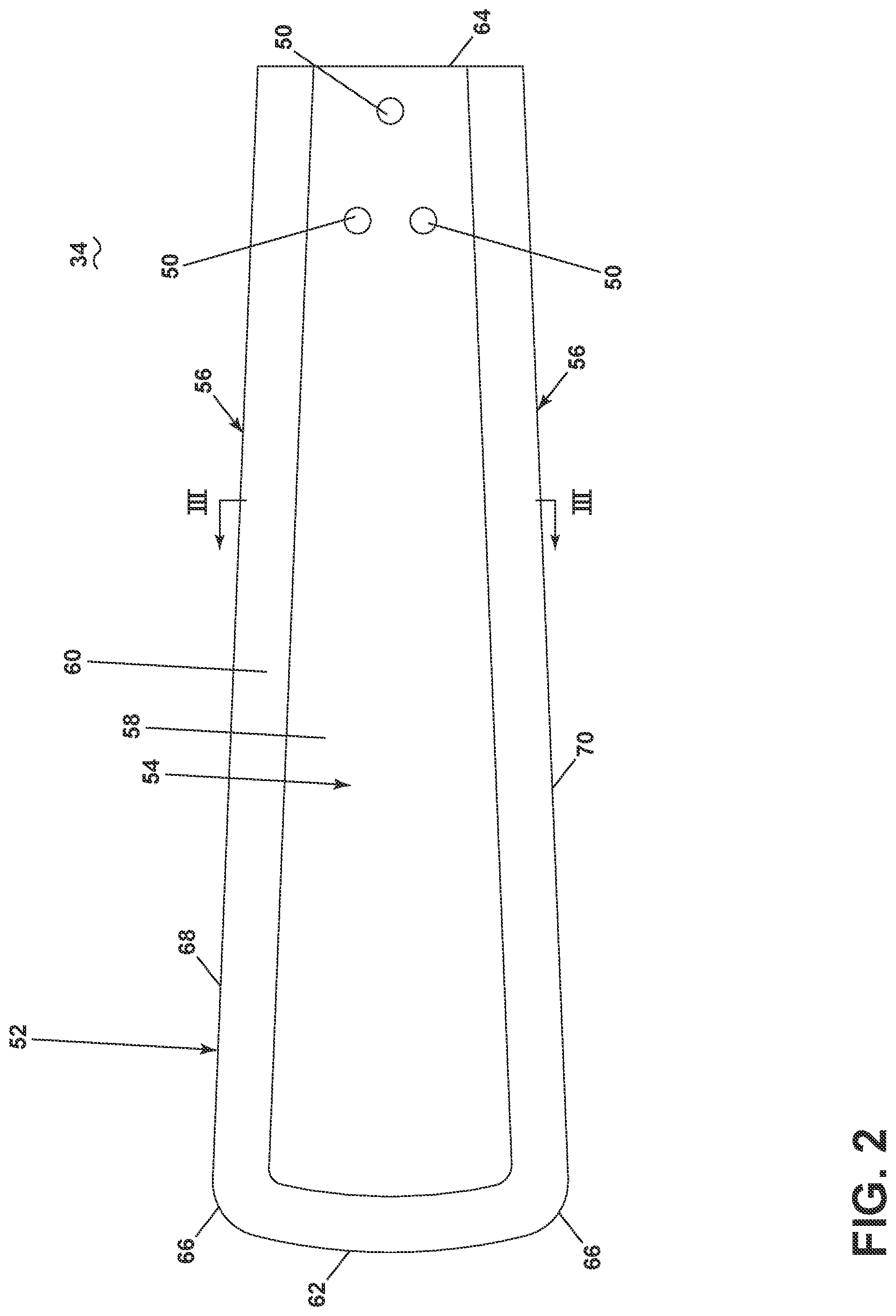 Patent US12098729 Figure 2 – Ceiling fan blade