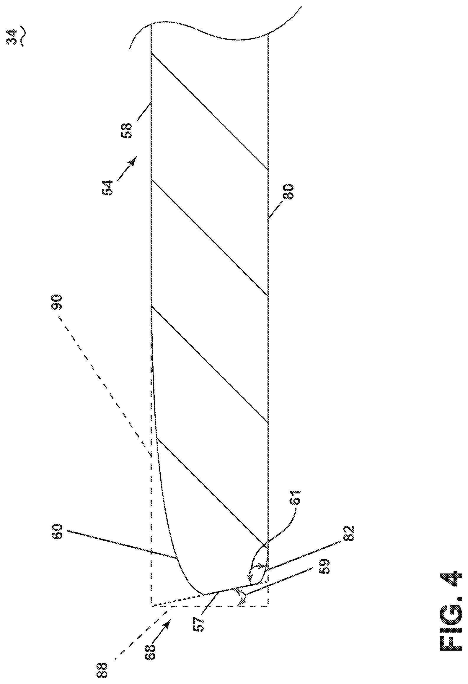 Patent US12098729 Figure 4 – Ceiling fan blade