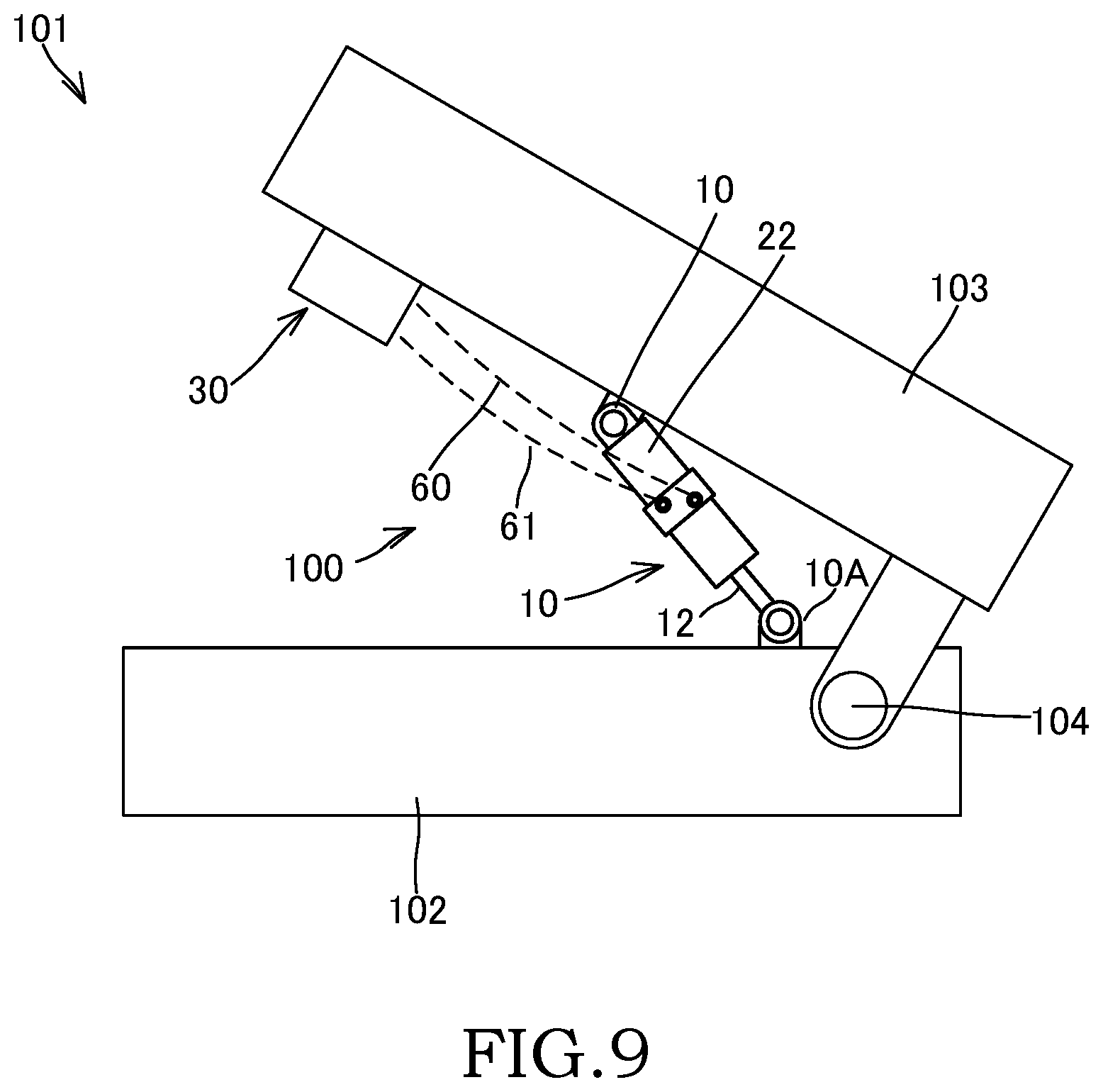 Patent US12098734 Figure 9 – Electric fluid pressure cylinder and moving structure body