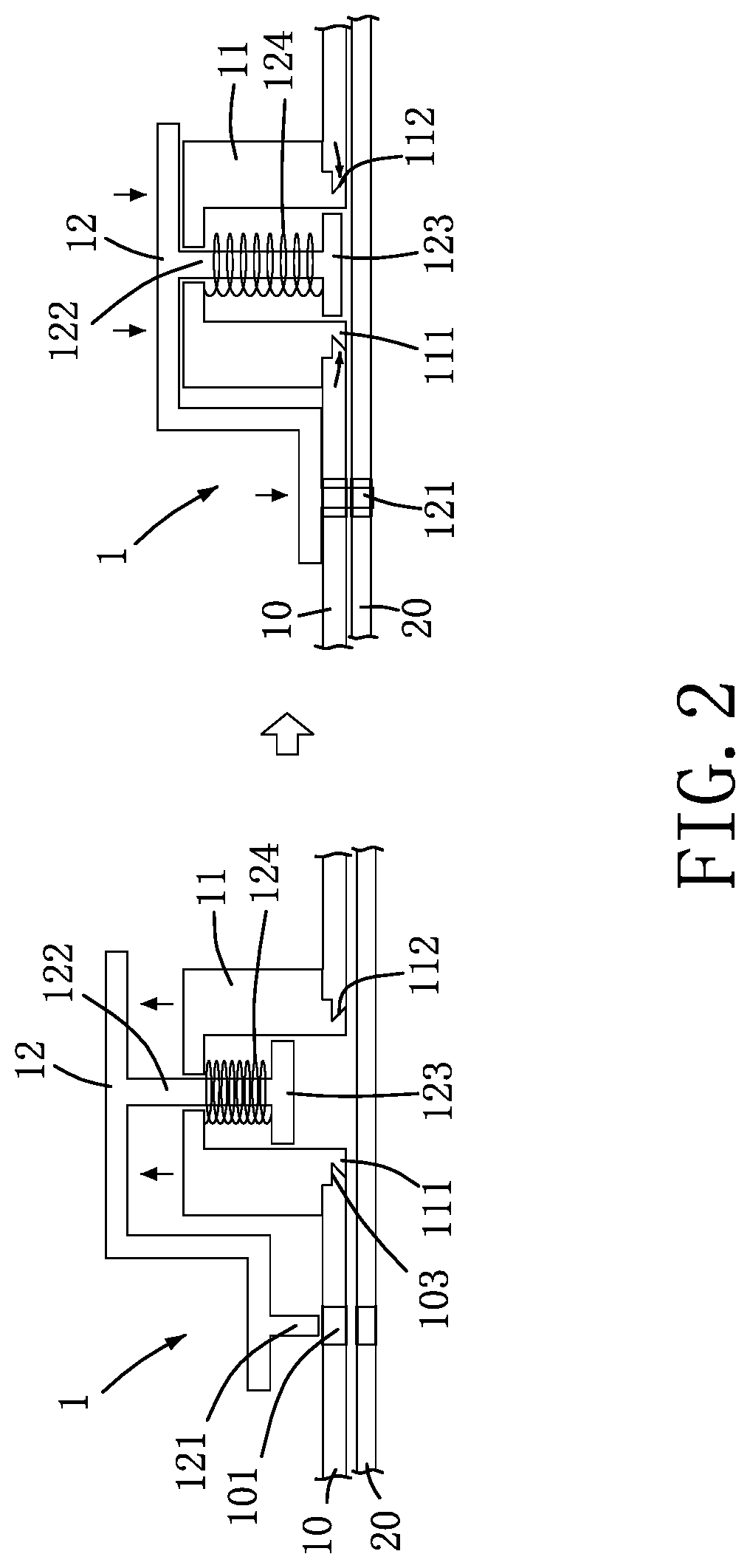 Patent US12098737 Figure 2 – Joint structure, joint module and method of assembling joint structure on object