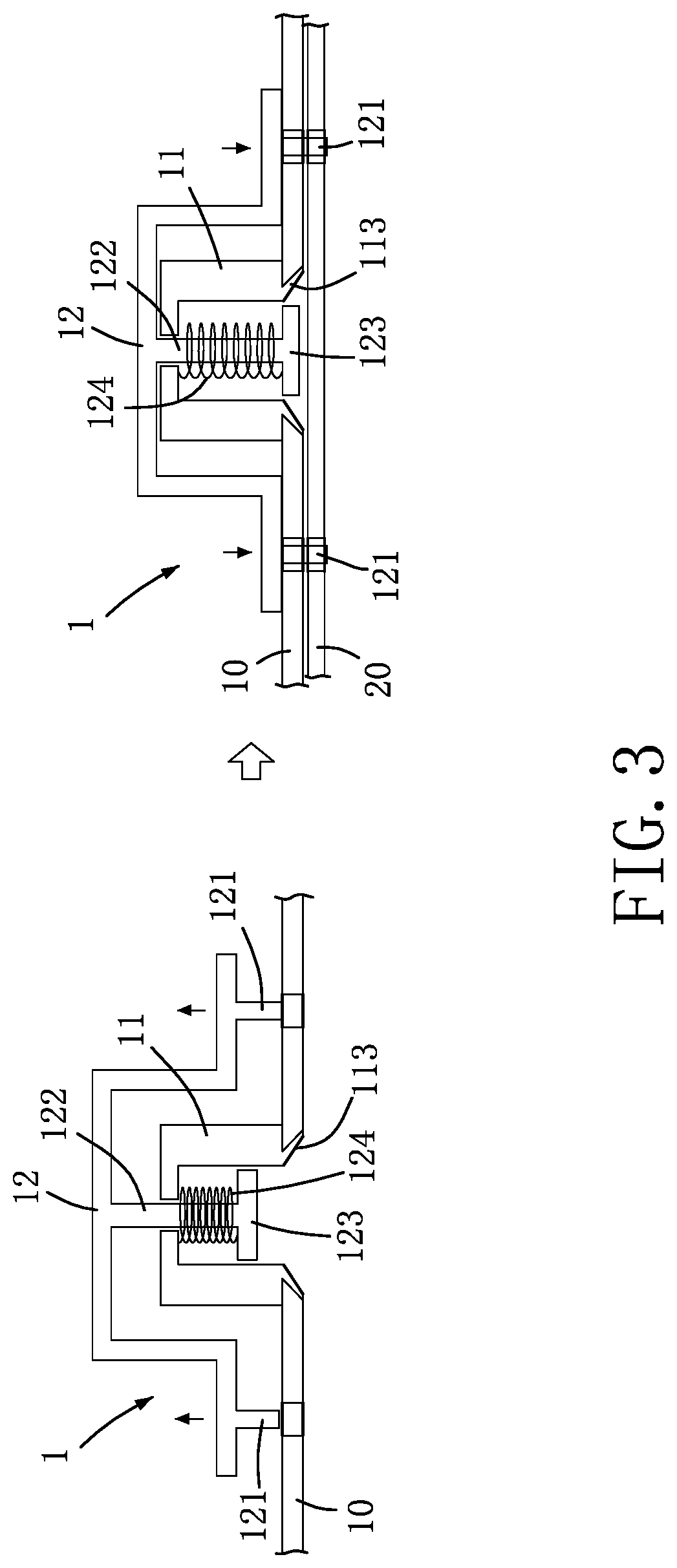 Patent US12098737 Figure 3 – Joint structure, joint module and method of assembling joint structure on object
