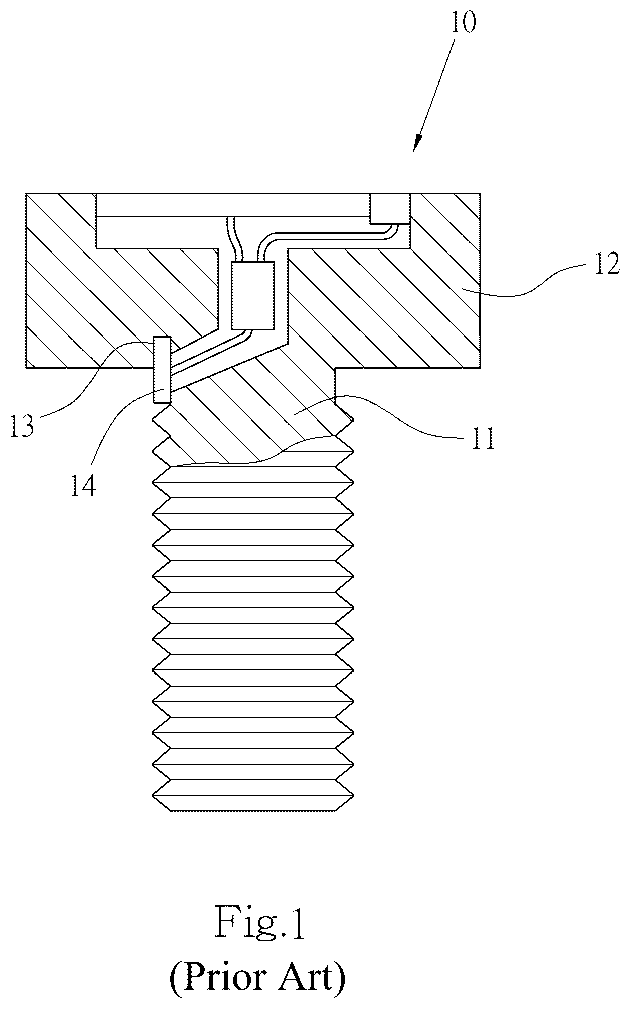 Patent US12098740 Figure 1 – Threaded fastener capable of torque detection