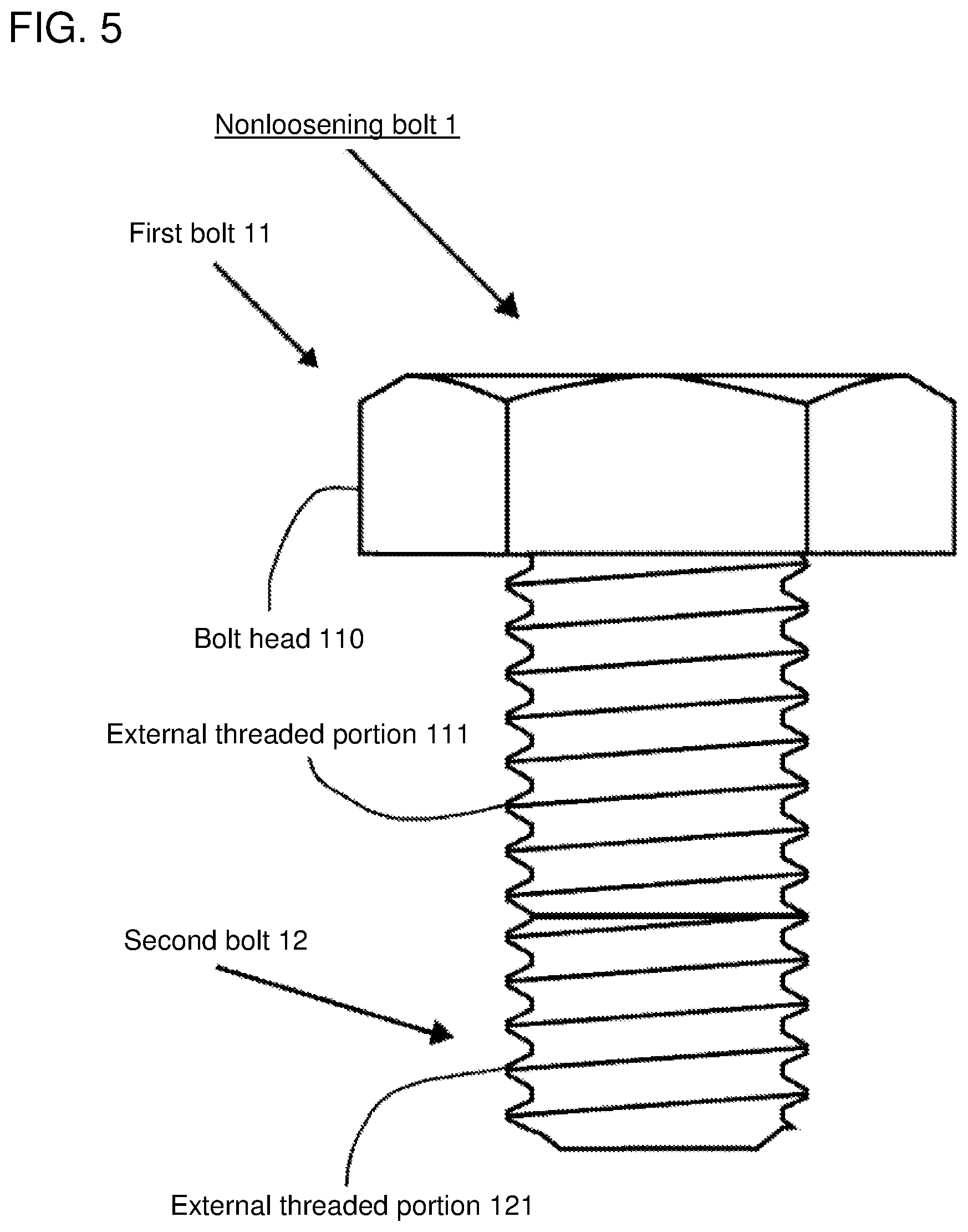 Patent US12098742 Figure 5 – Non-loosening bolt