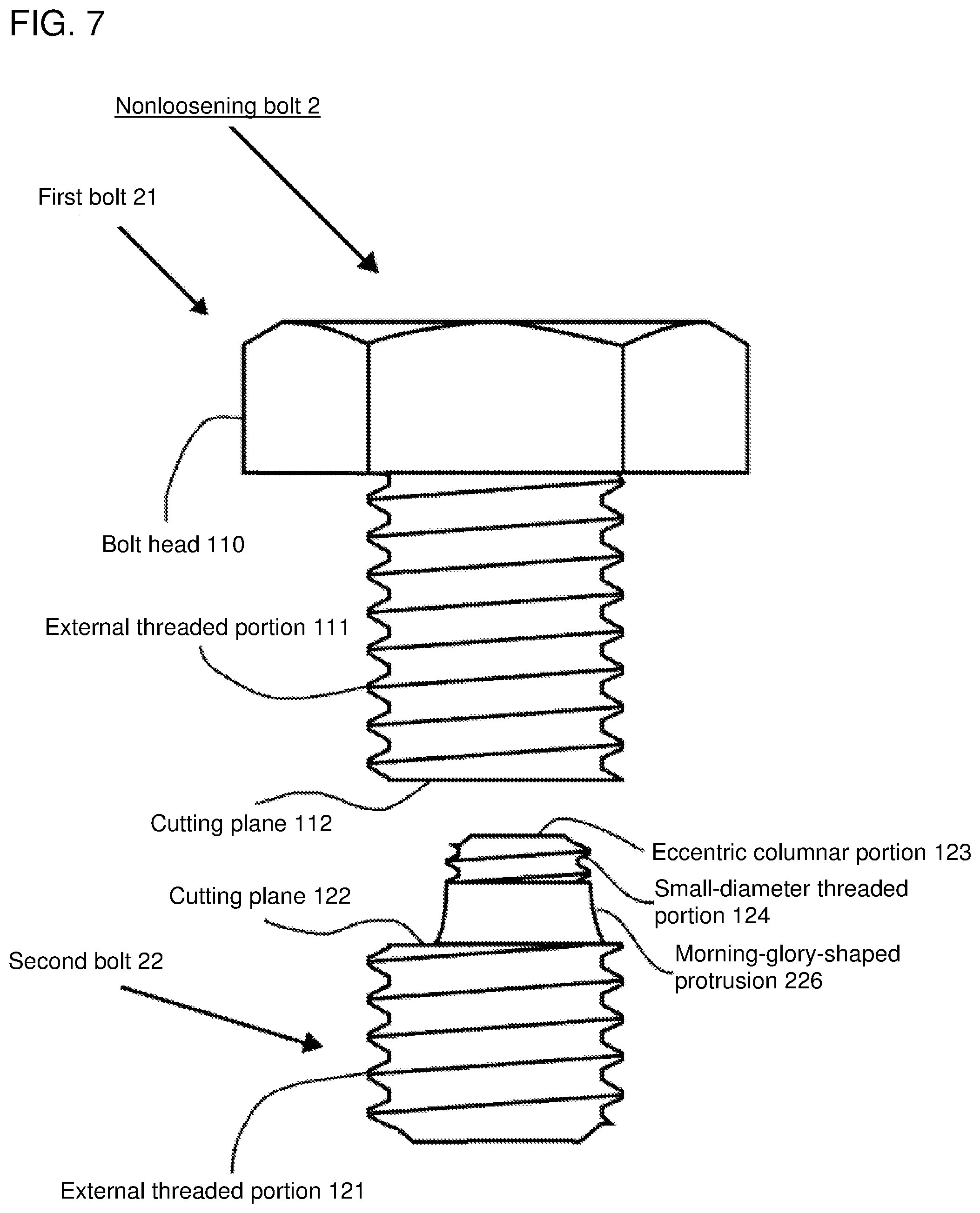 Patent US12098742 Figure 7 – Non-loosening bolt