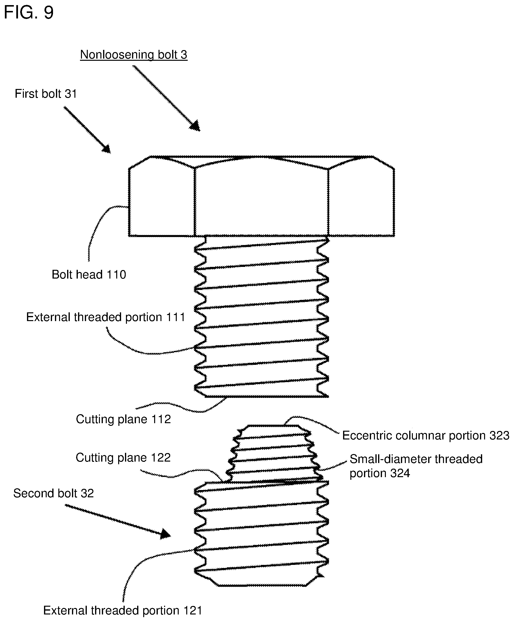 Patent US12098742 Figure 9 – Non-loosening bolt