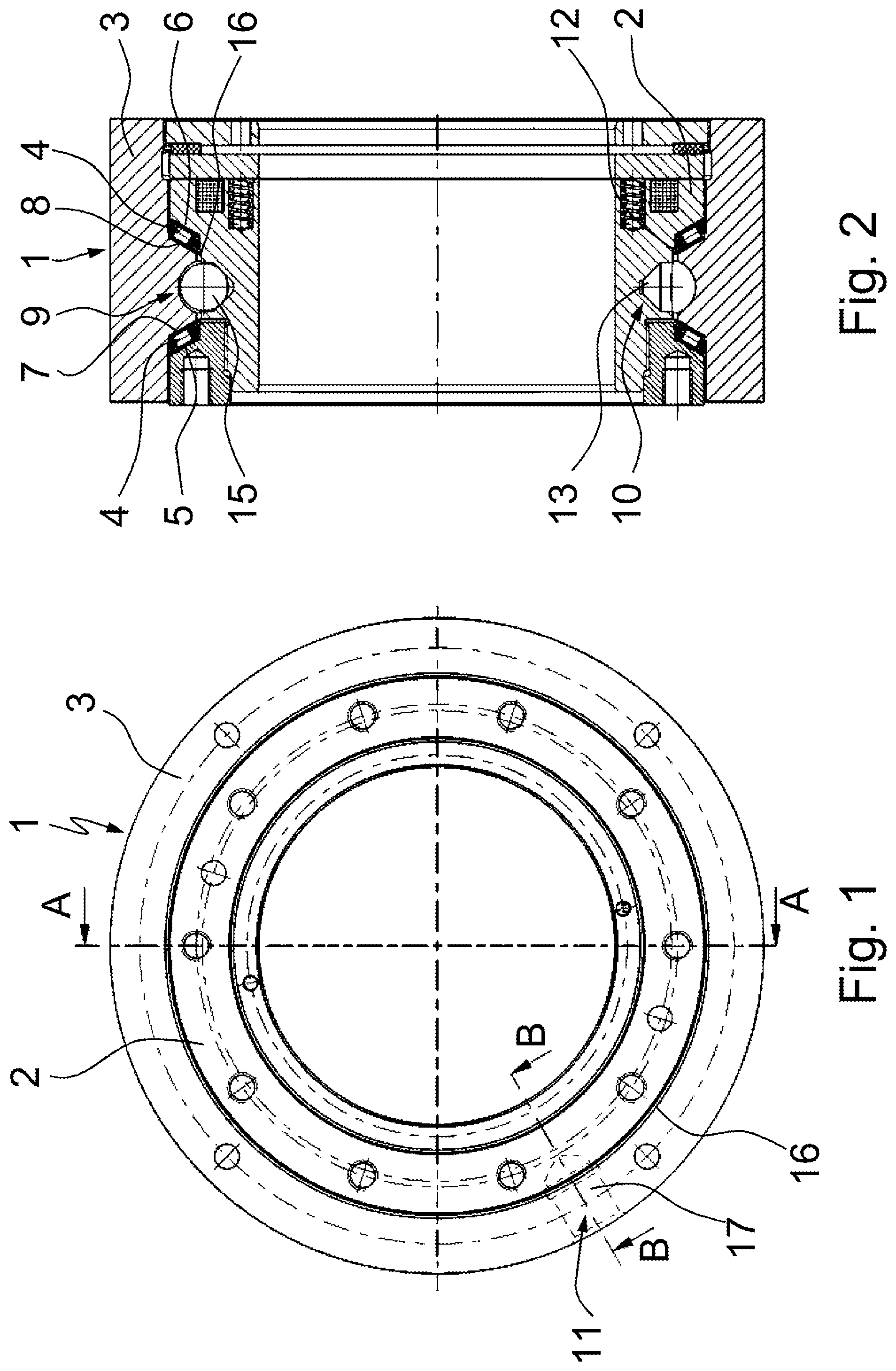 Patent US12098746 Figure 1 – Rolling element bearing, more particularly slew ring