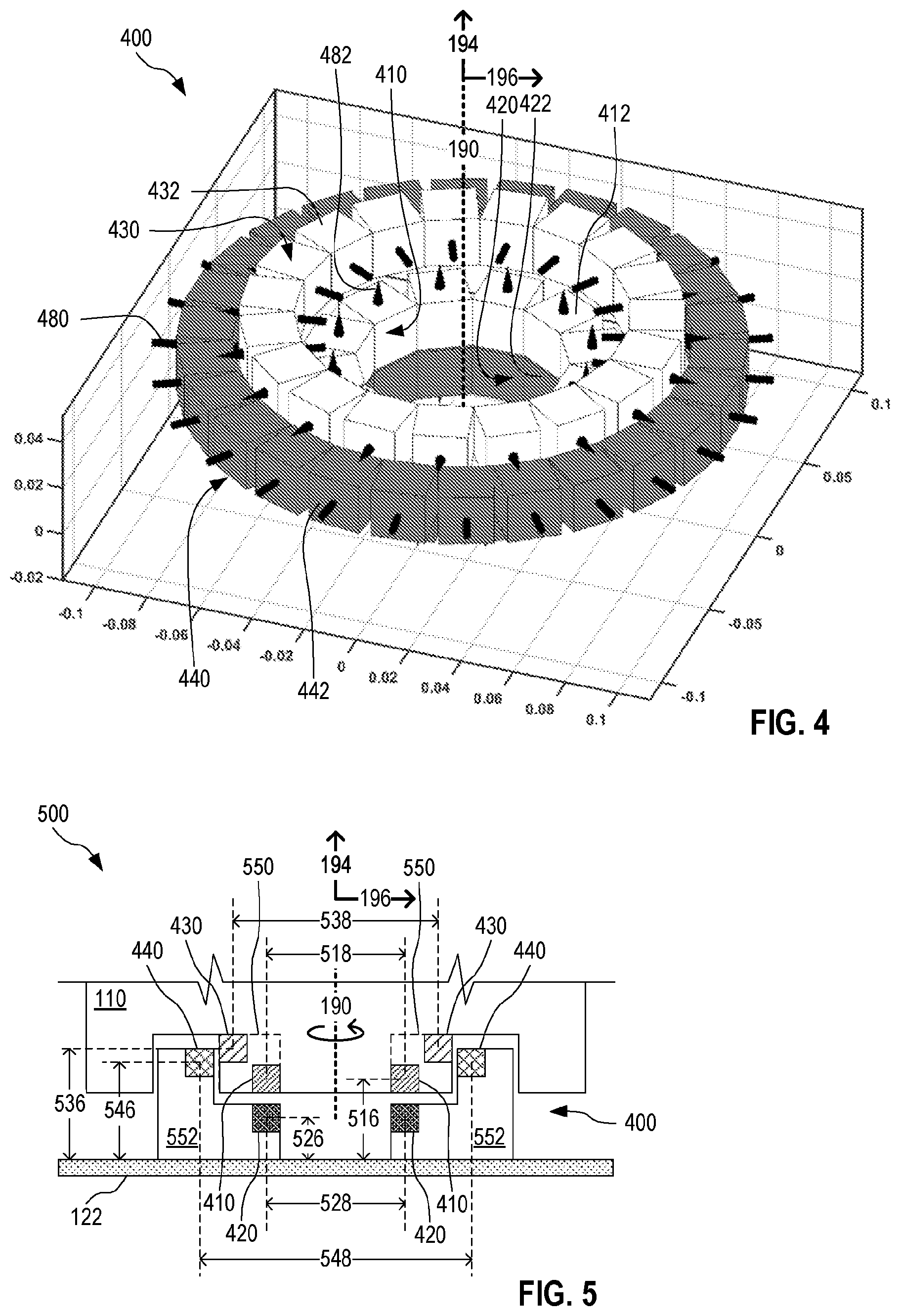 Patent US12098748 Figure 2 – Magnetic bearings for flywheel rotor levitation with radial stabilization