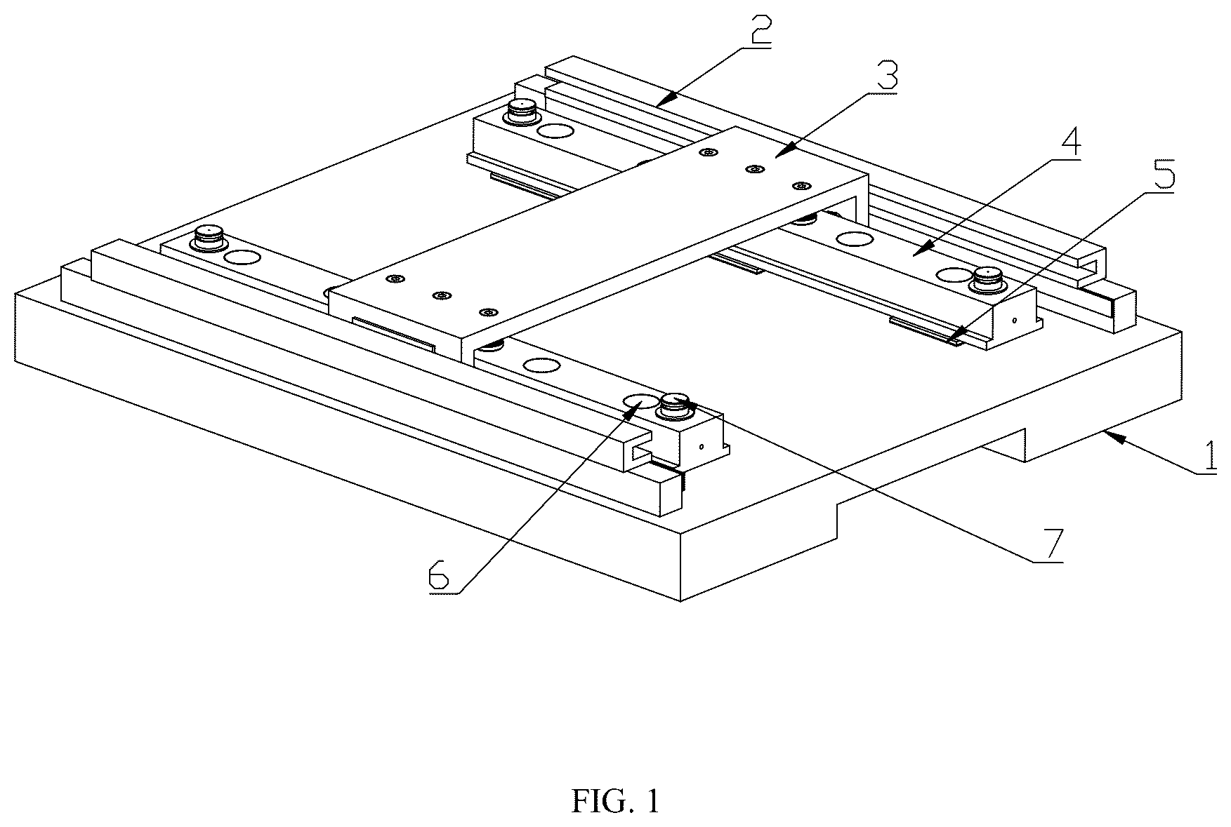 Patent US12098749 Figure 1 – Large-stroke air flotation type nano-positioning platform
